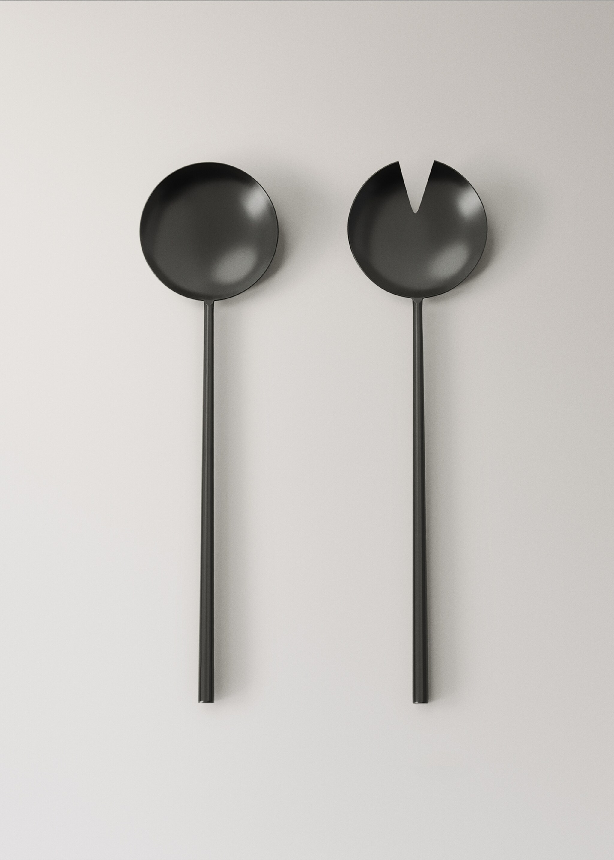 2-piece matte stainless steel serving set - Article without model, Black. Ref: 17045811-00.