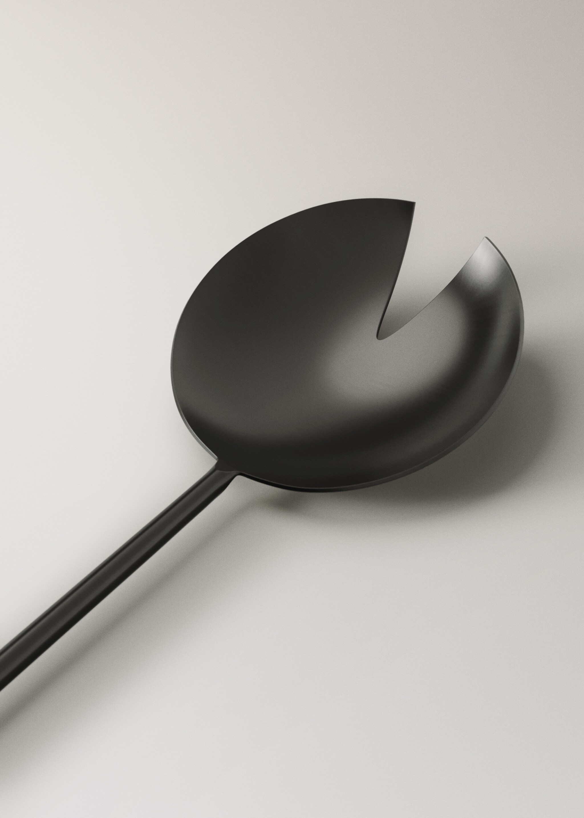 2-piece matte stainless steel serving set - Details of the article 1, Black. Ref: 17045811-00.
