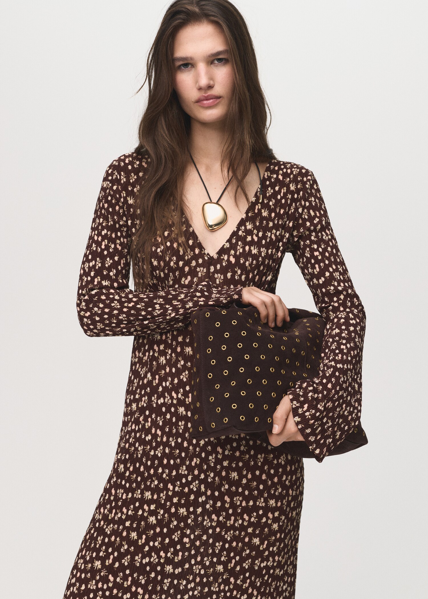 Robe imprimée à col en V - Plan moyen