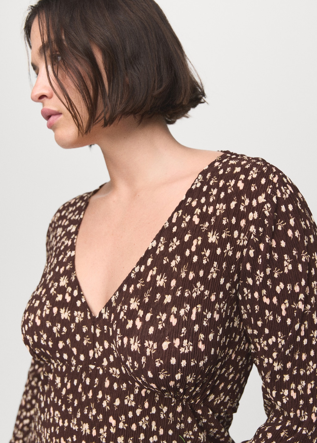 Printed V-neck dress