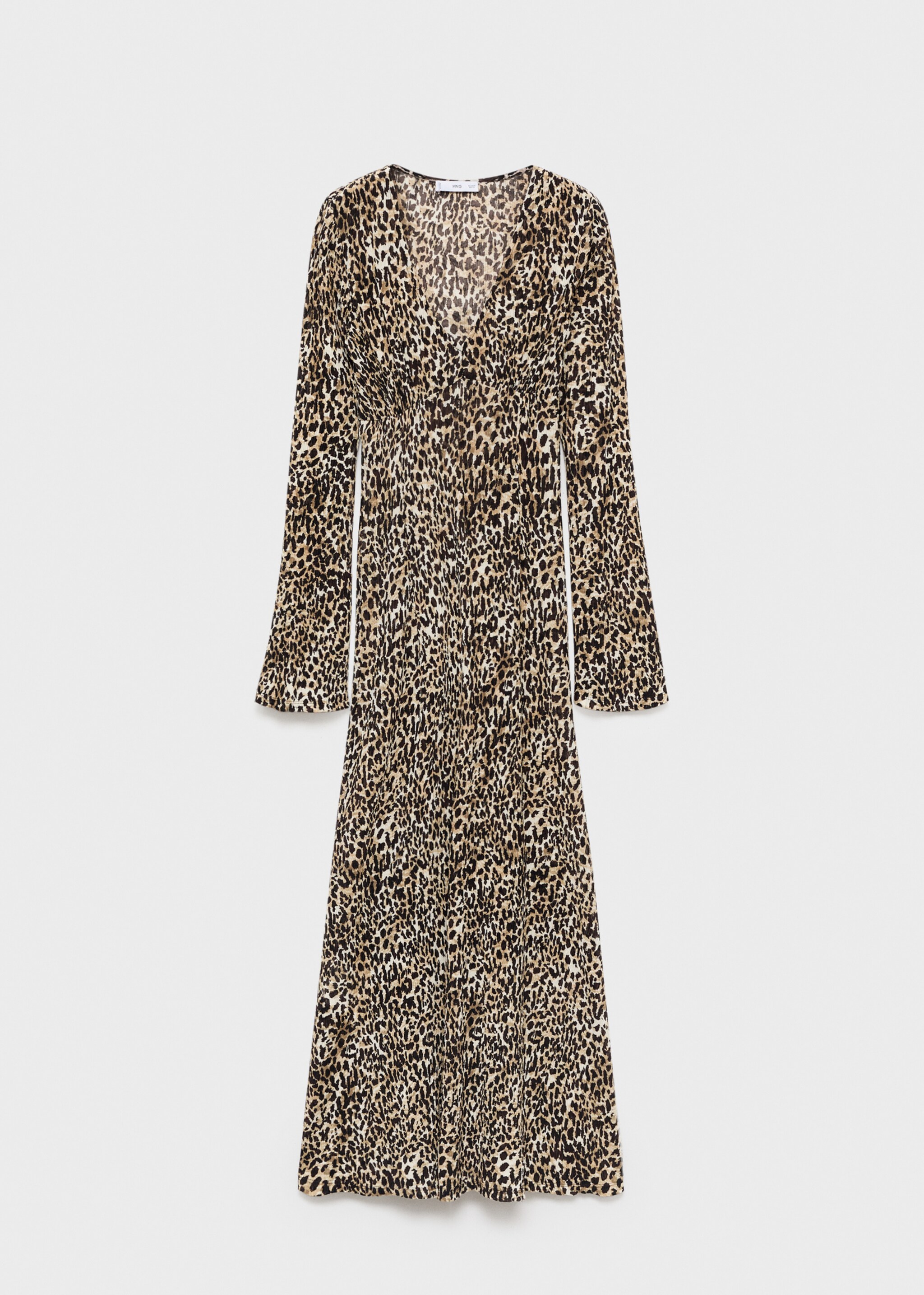 Robe imprimée à col en V - Article sans modèle, Noir. Ref: 17045812-00.