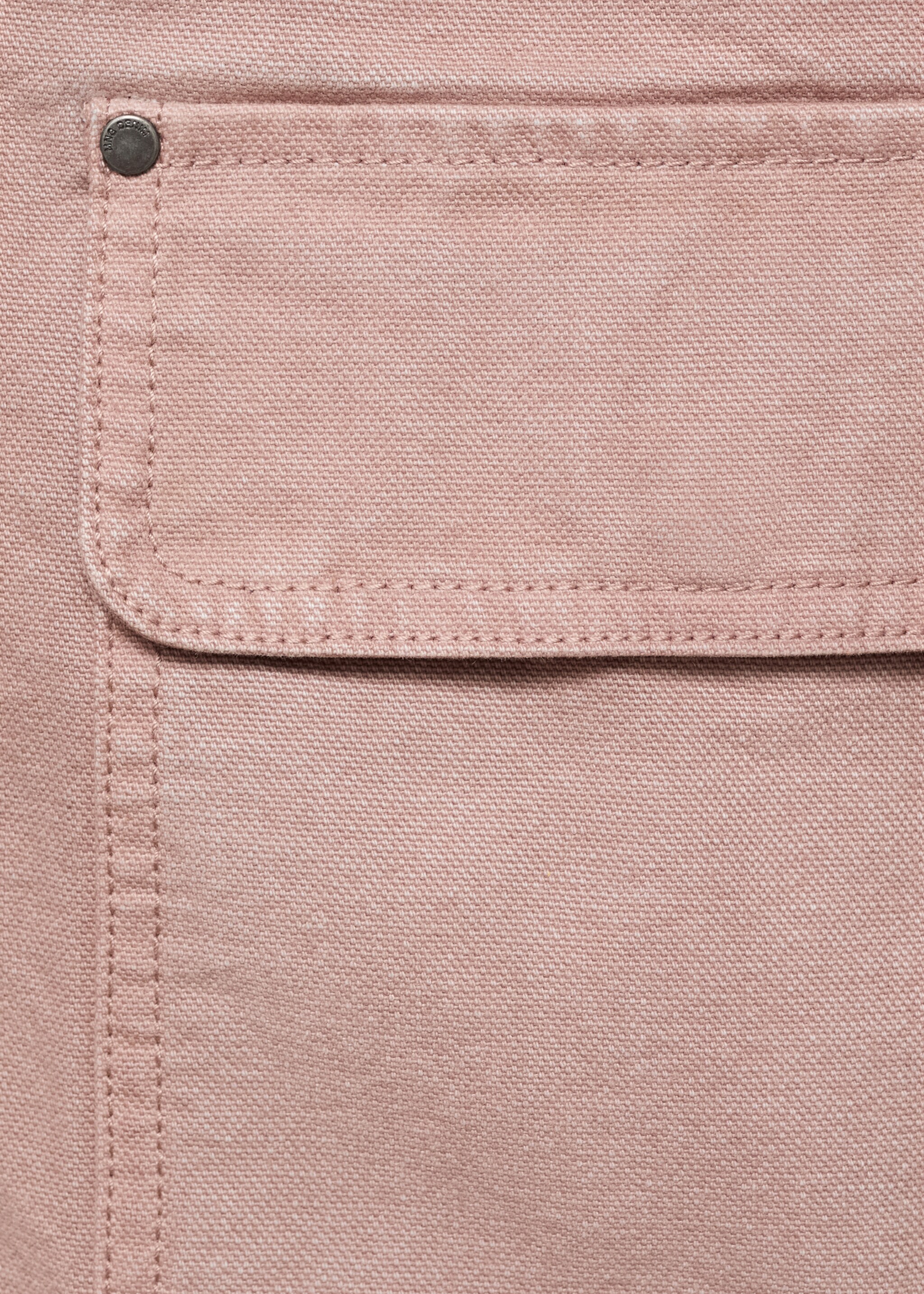 Corduroy collar denim jacket - Details of the article 0, Pale Pink. Ref: 17045813-00.