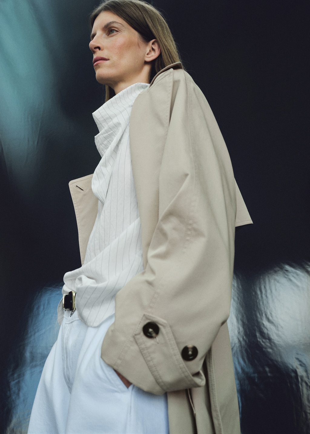 Striped blouse with handkerchief