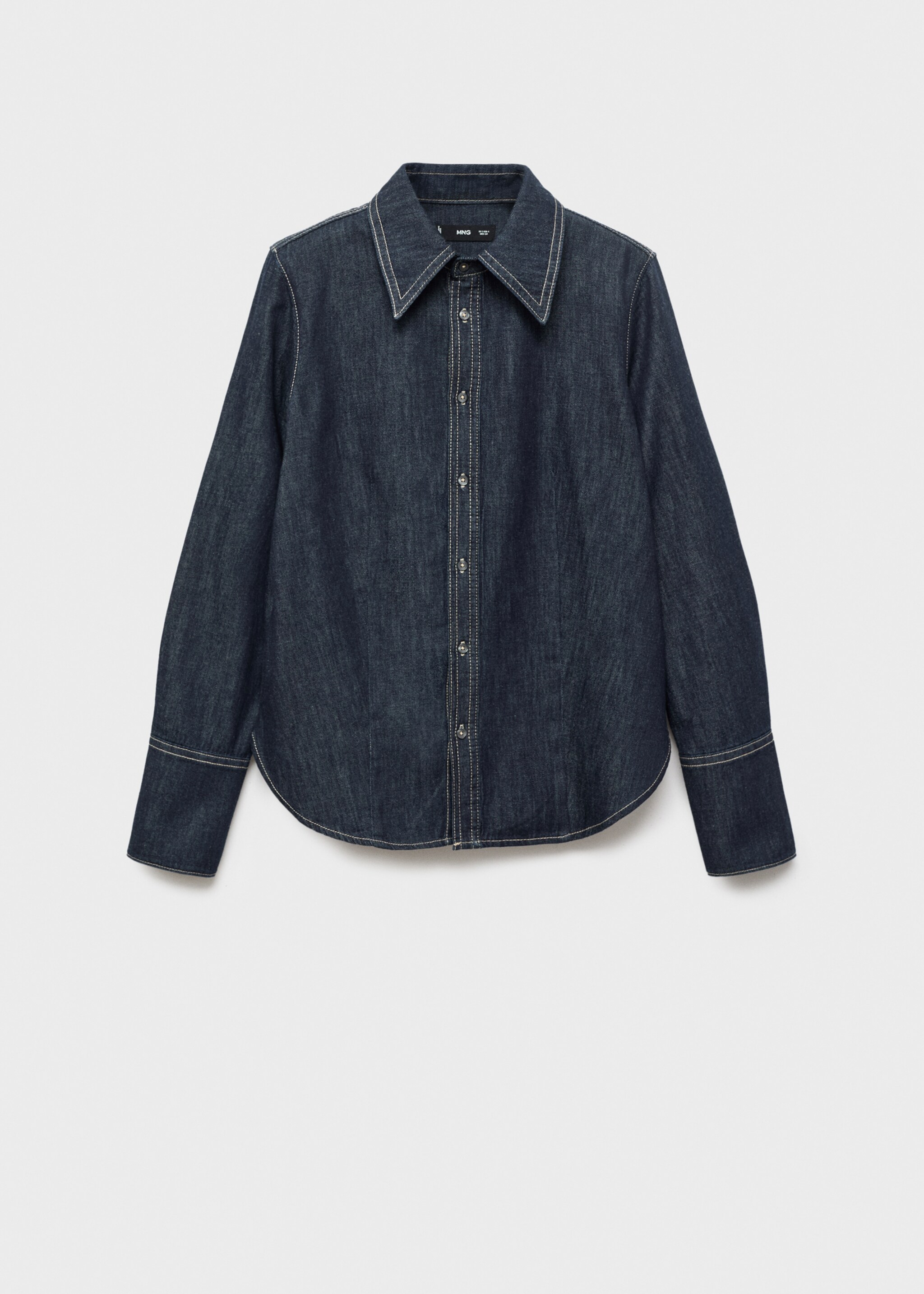 Denim shirt with seams - Article without model, Open Blue. Ref: 17045815-00.