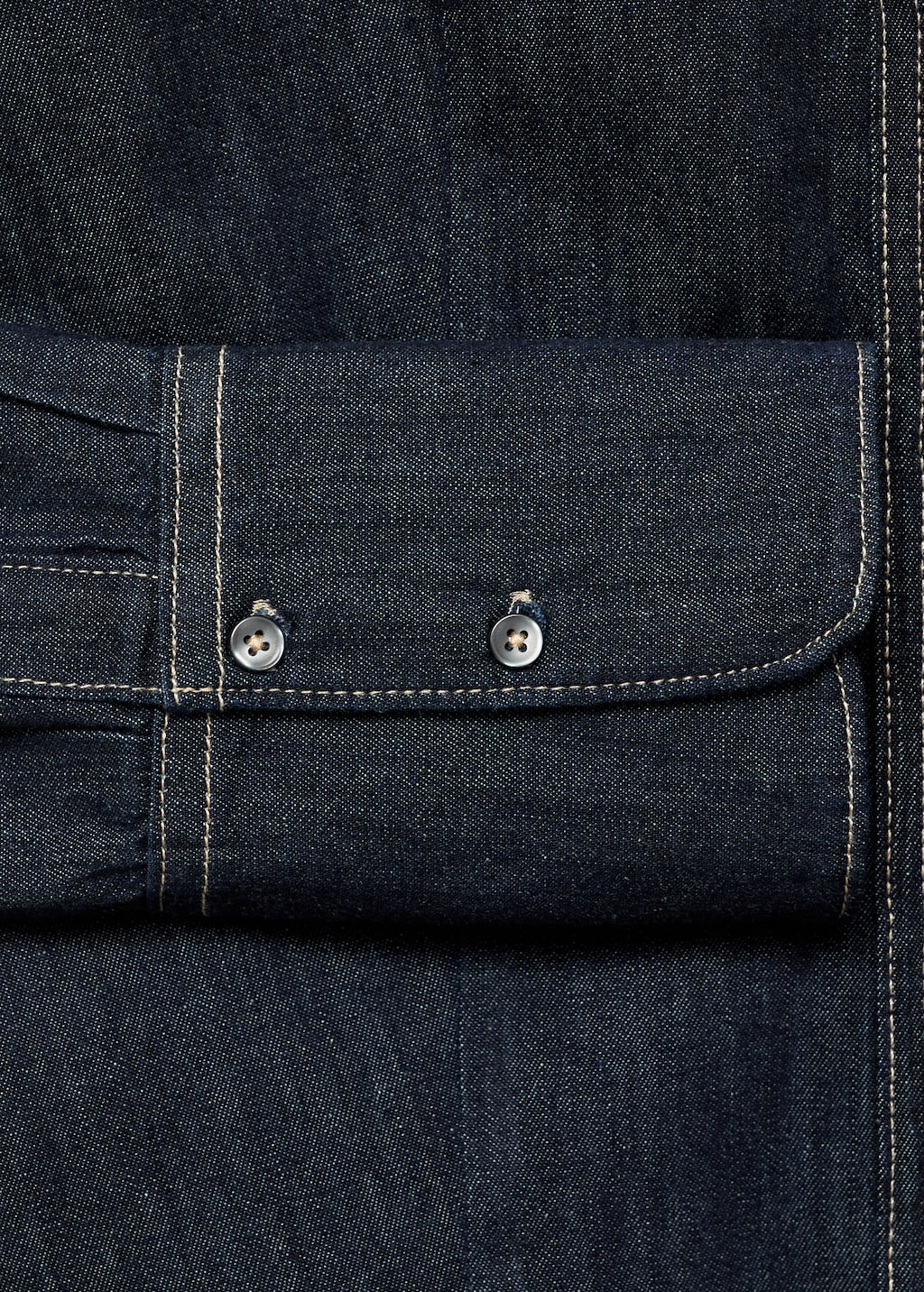 Denim shirt with seams