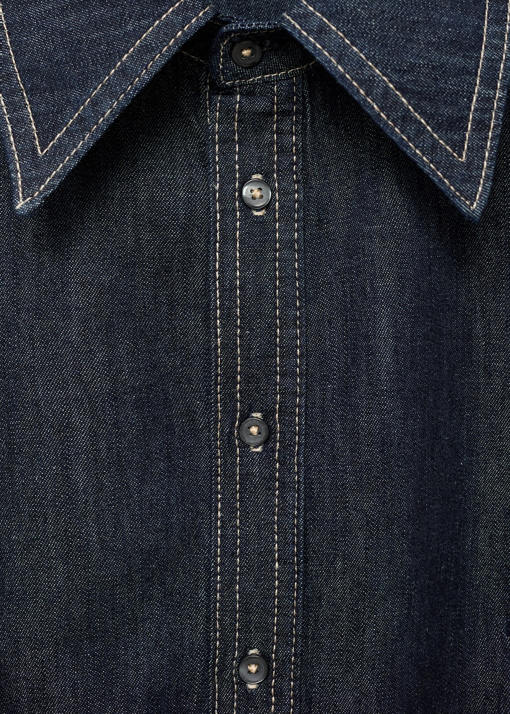 Denim shirt with seams