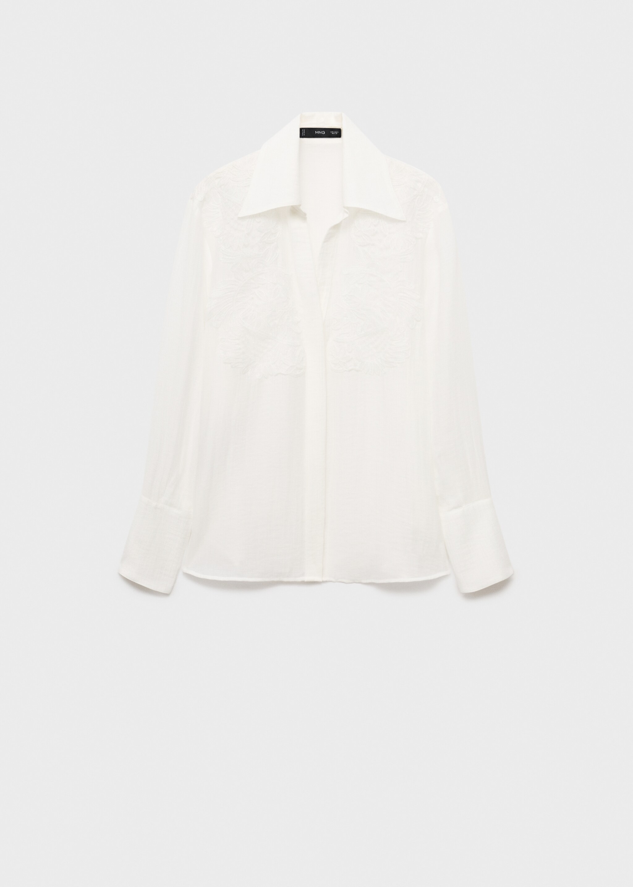 Lyocell shirt with patches - Article without model, Off White. Ref: 17045816-00.
