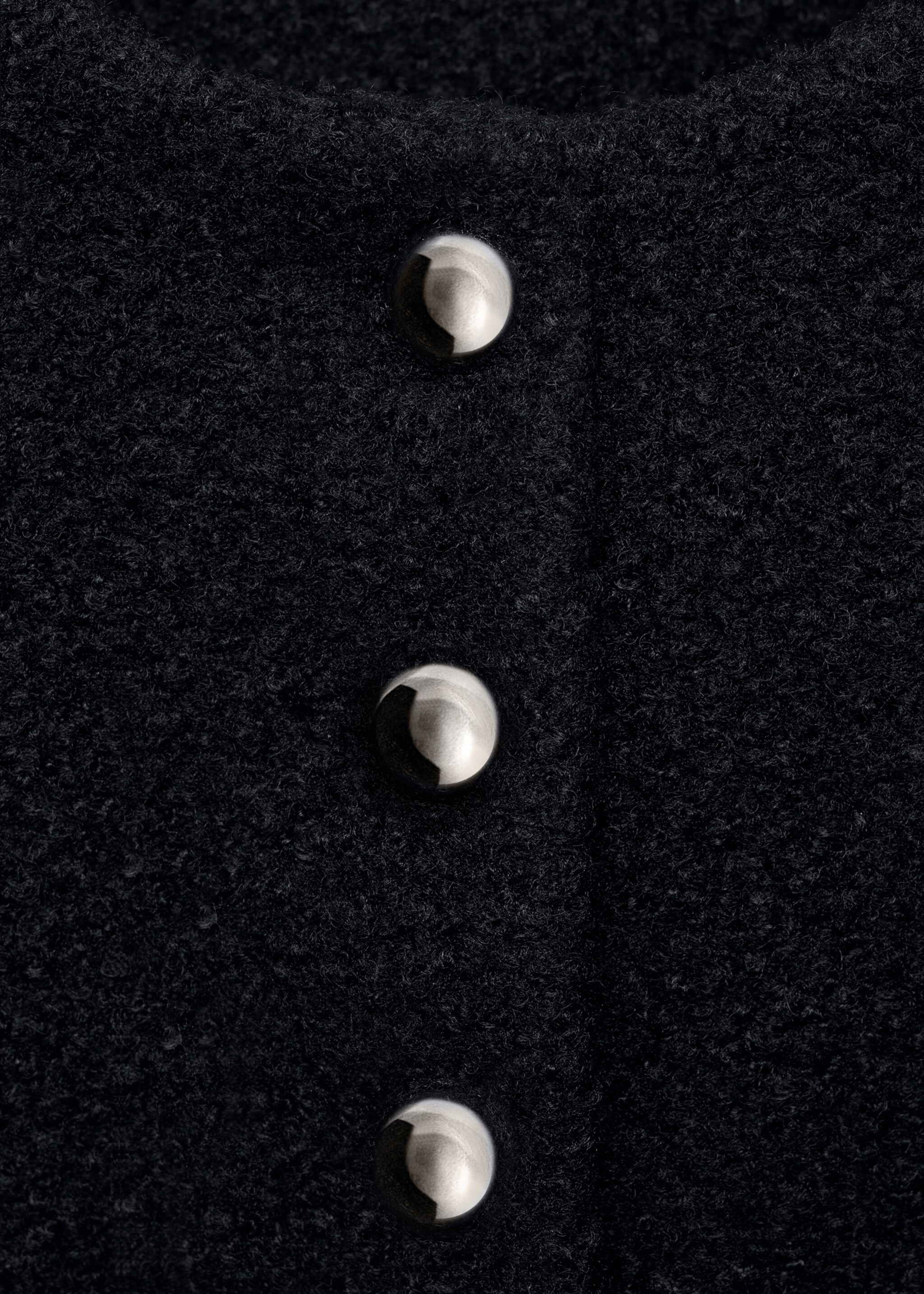 Bouclé jacket with jewel buttons - Details of the article 8, Navy. Ref: 17045817-00.