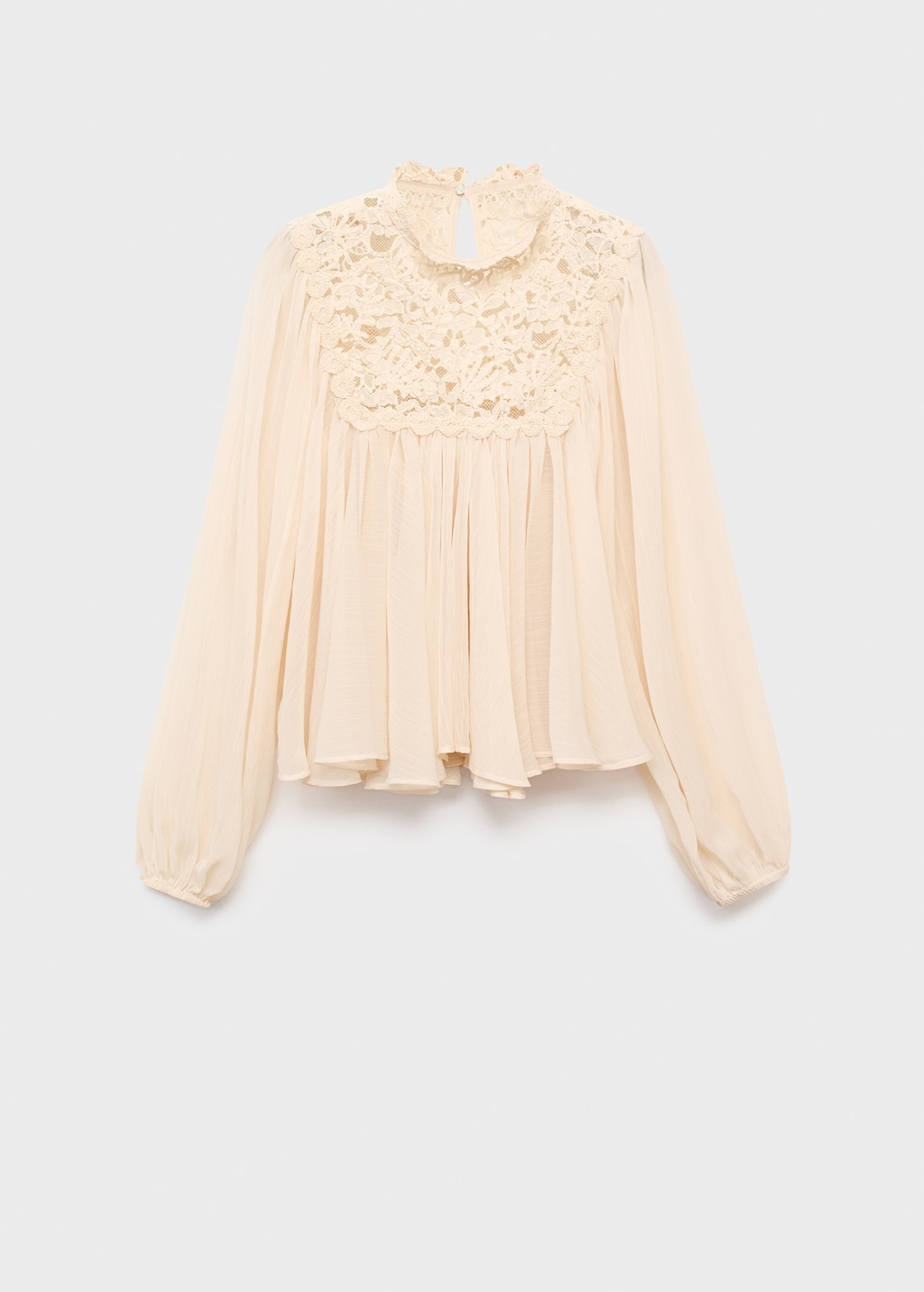 Lace combination blouse