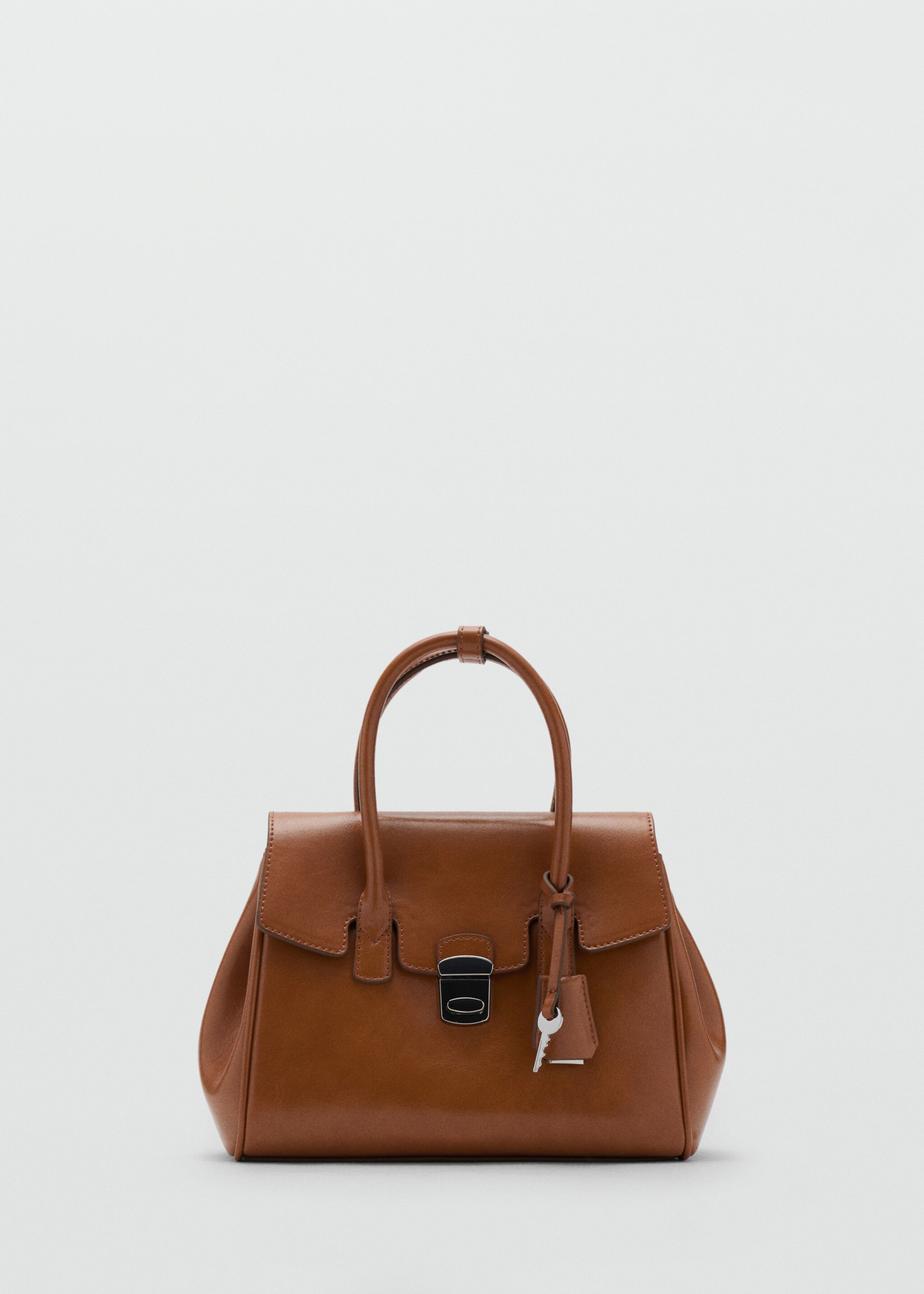 Small city handbag with flap - Article without model, Cognac. Ref: 17045821-00.
