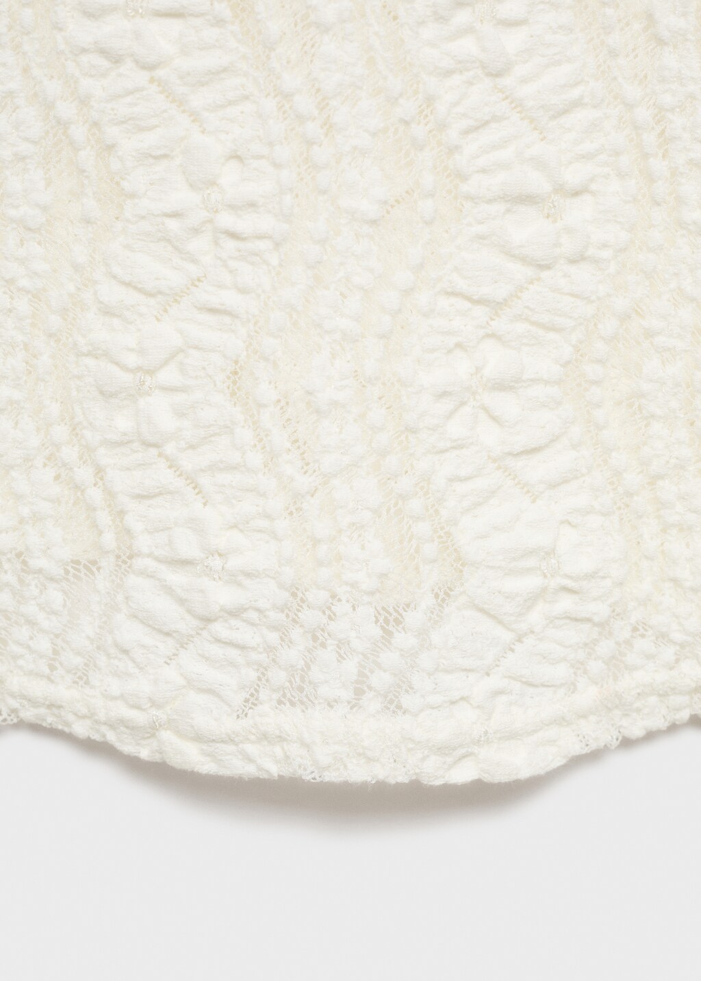 Sweater with perkins collar and lace design