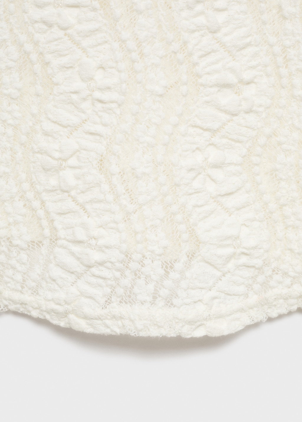 Sweater with perkins collar and lace design