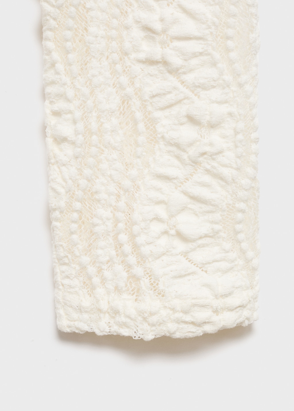 Sweater with perkins collar and lace design