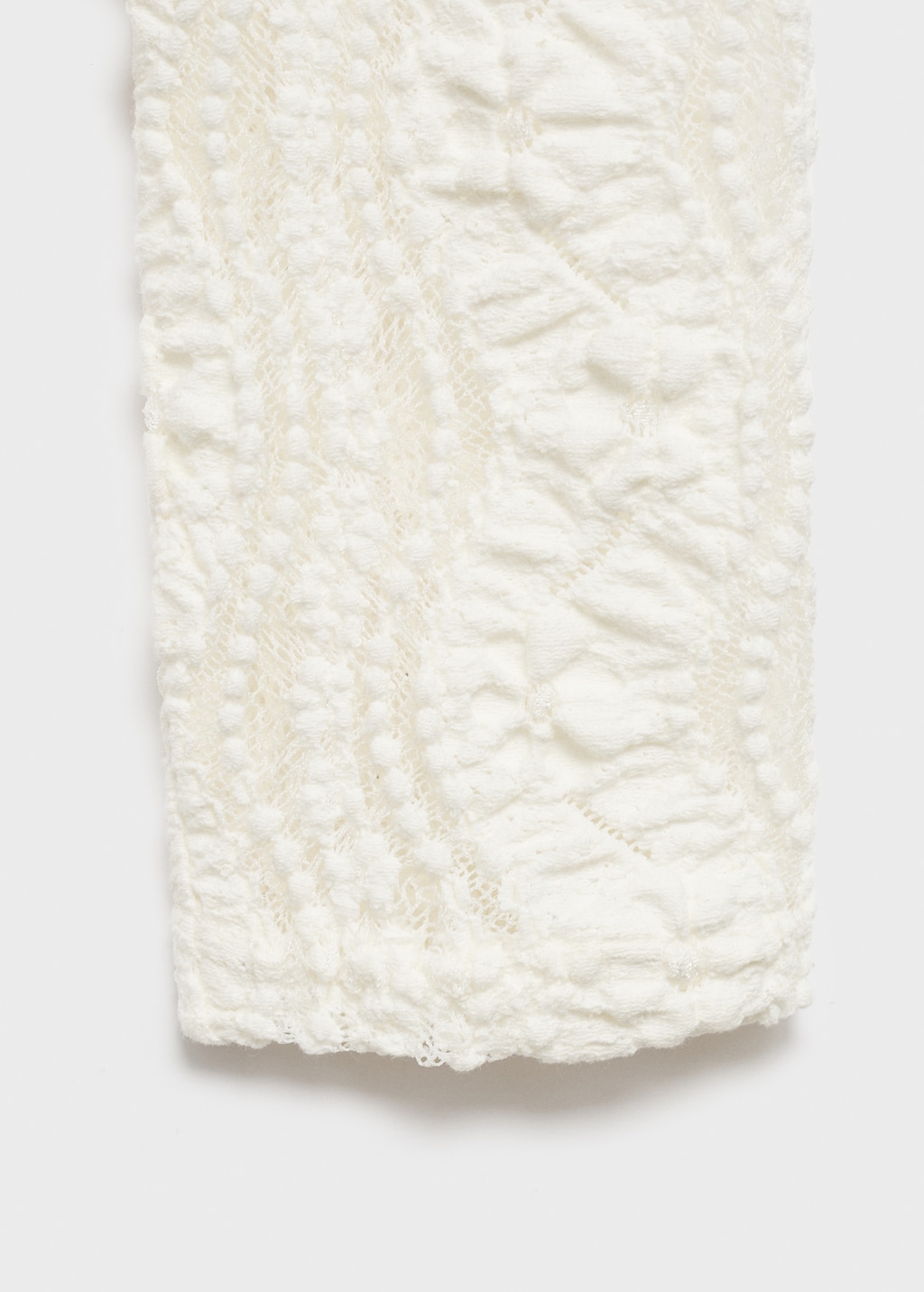 Sweater with perkins collar and lace design