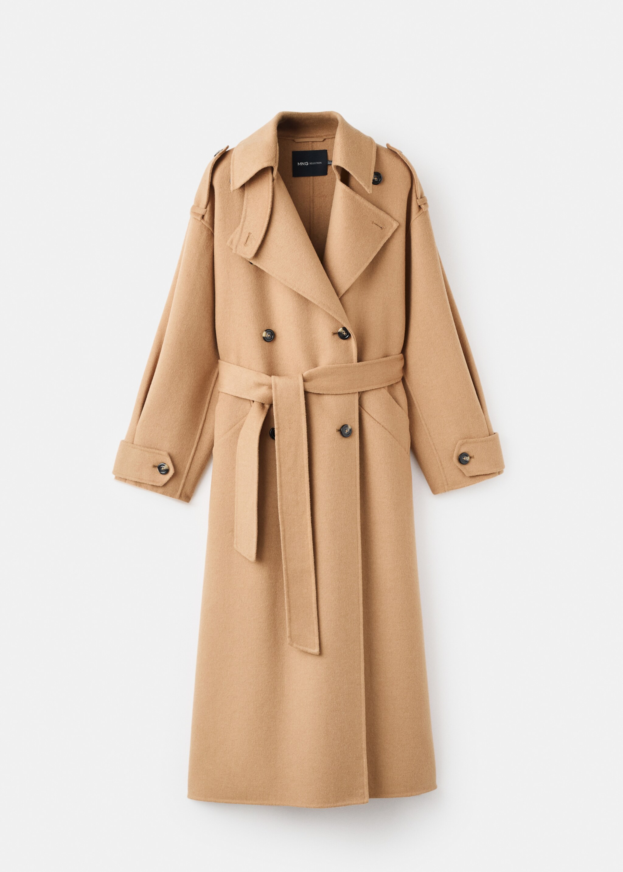 Double-breasted wool coat - Article without model, Medium Brown. Ref: 17045824-00.