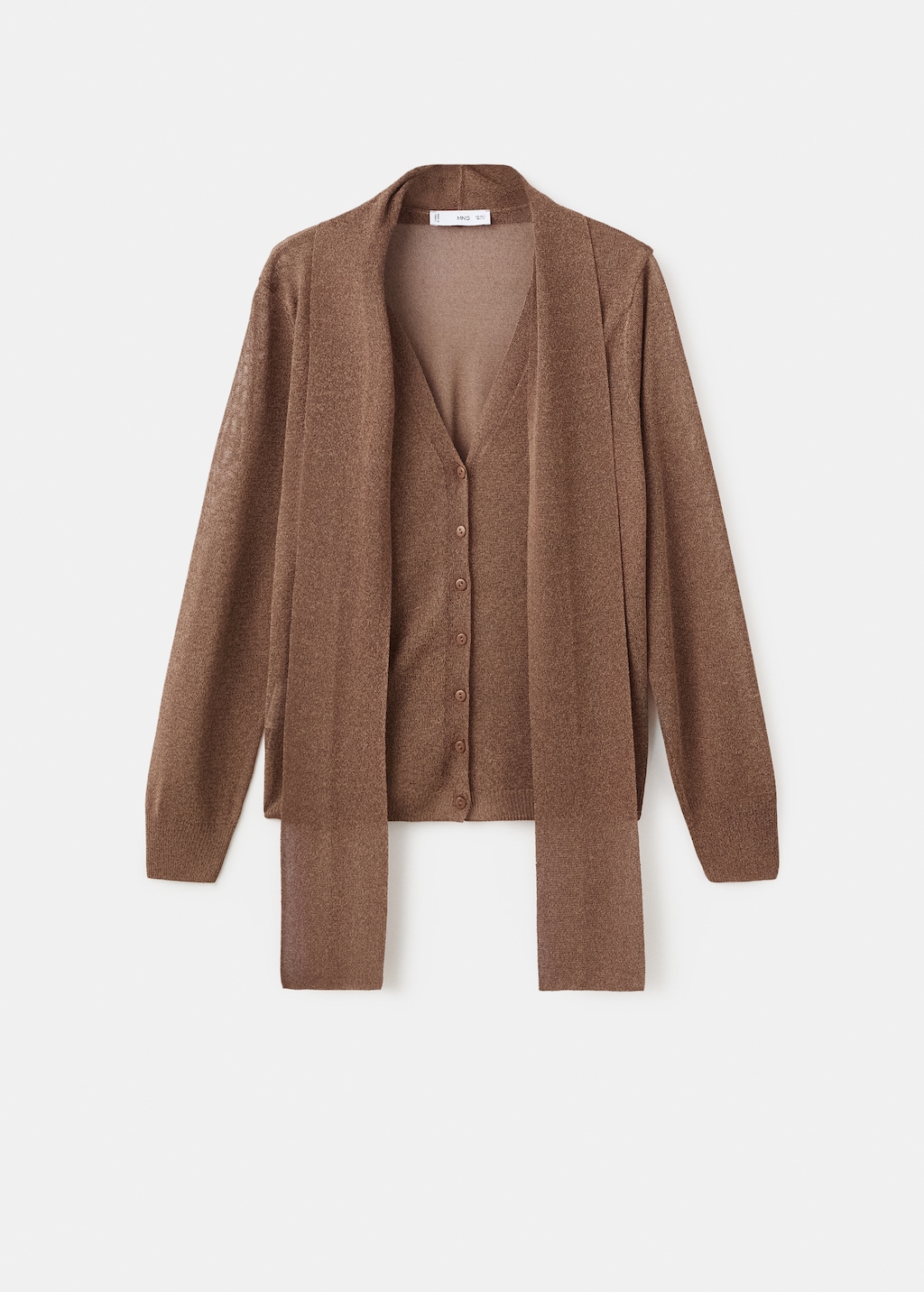 Mango Fine-knit cardigan with foulard