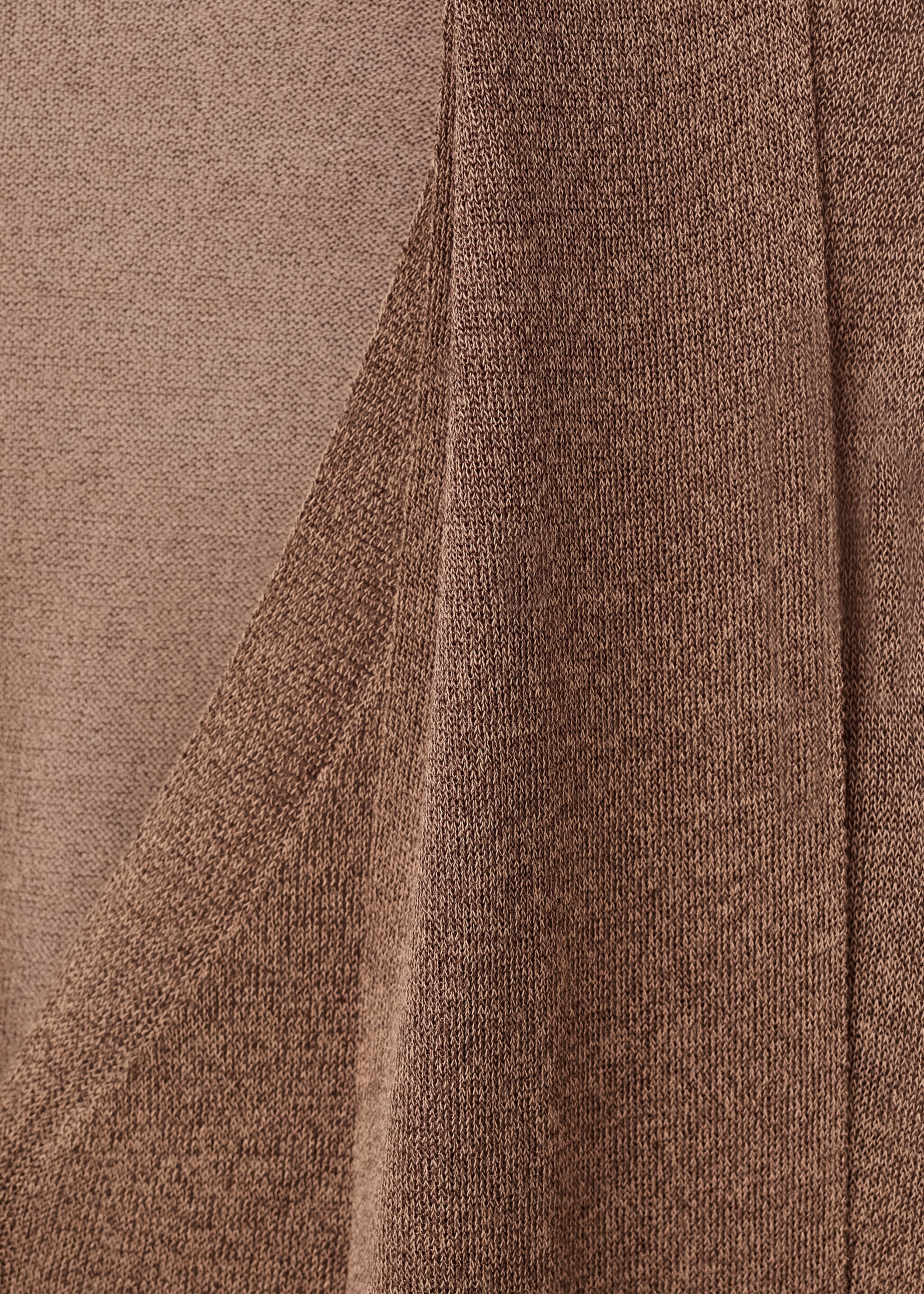 Fine-knit cardigan with foulard - Details of the article 0, Brown. Ref: 17045825-00.