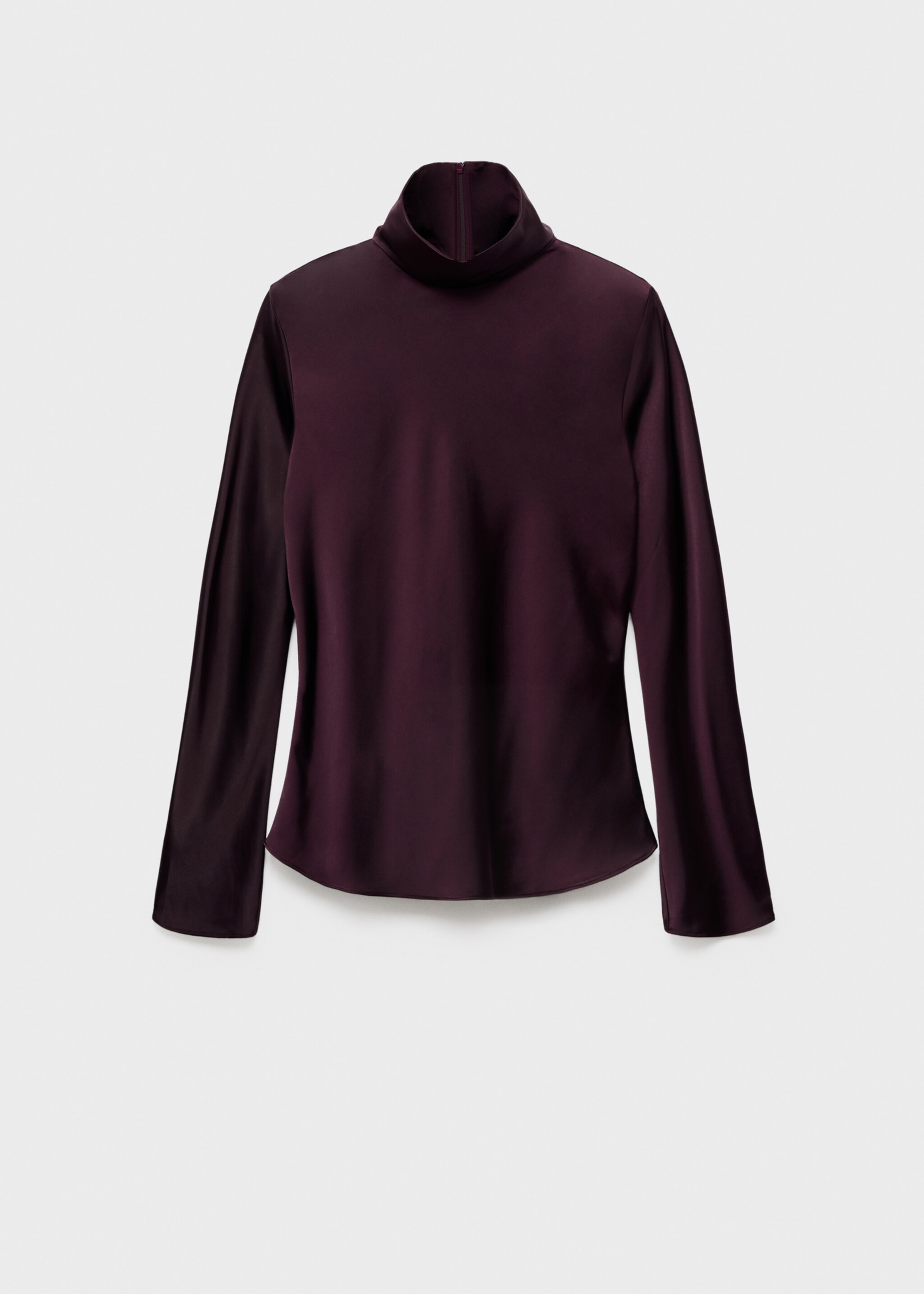 Chemise satinée col montant - Article sans modèle, Violet. Ref: 17045826-00.