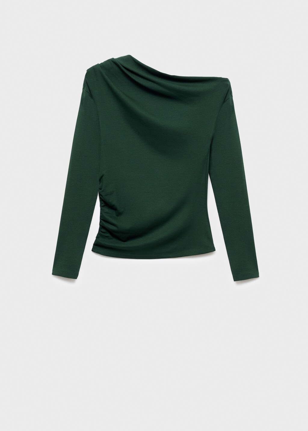 Long-sleeved t-shirt with asymmetrical neckline
