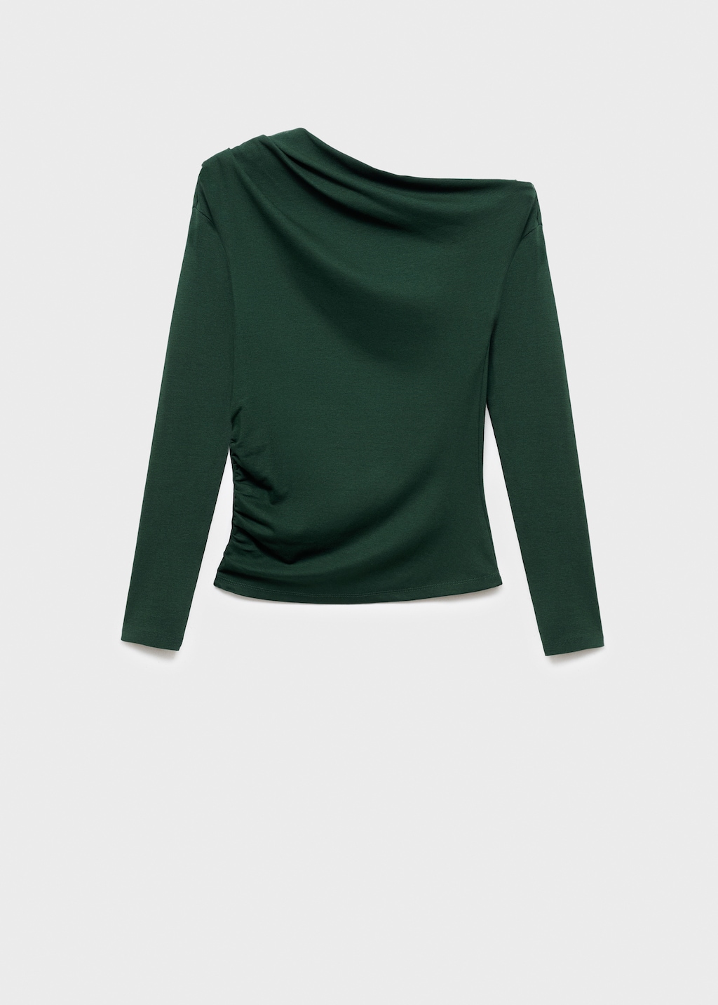 Long-sleeved t-shirt with asymmetrical neckline