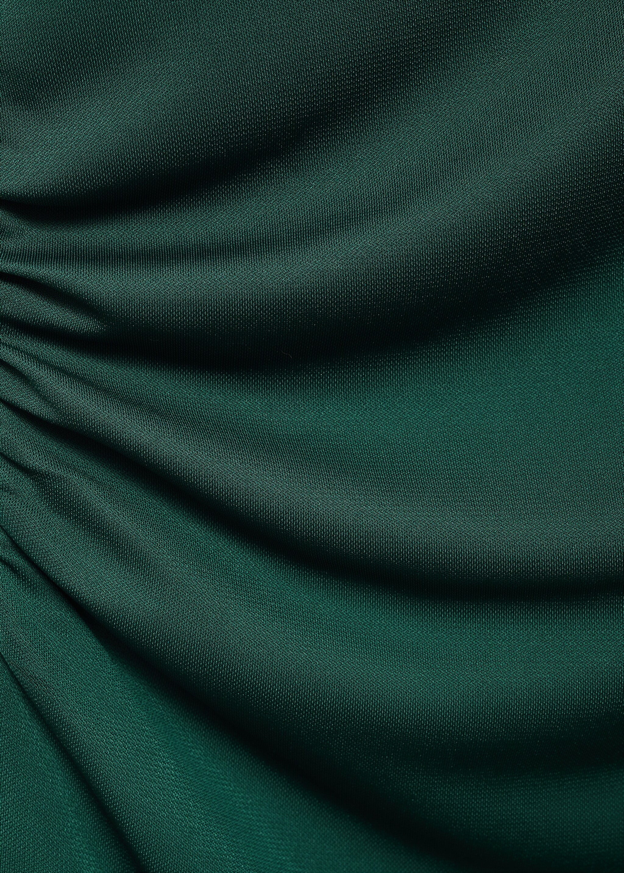 Camiseta cuello asimétrico fruncidos - Detalle del artículo 0, Verde oscuro. Ref: 17045828-00.
