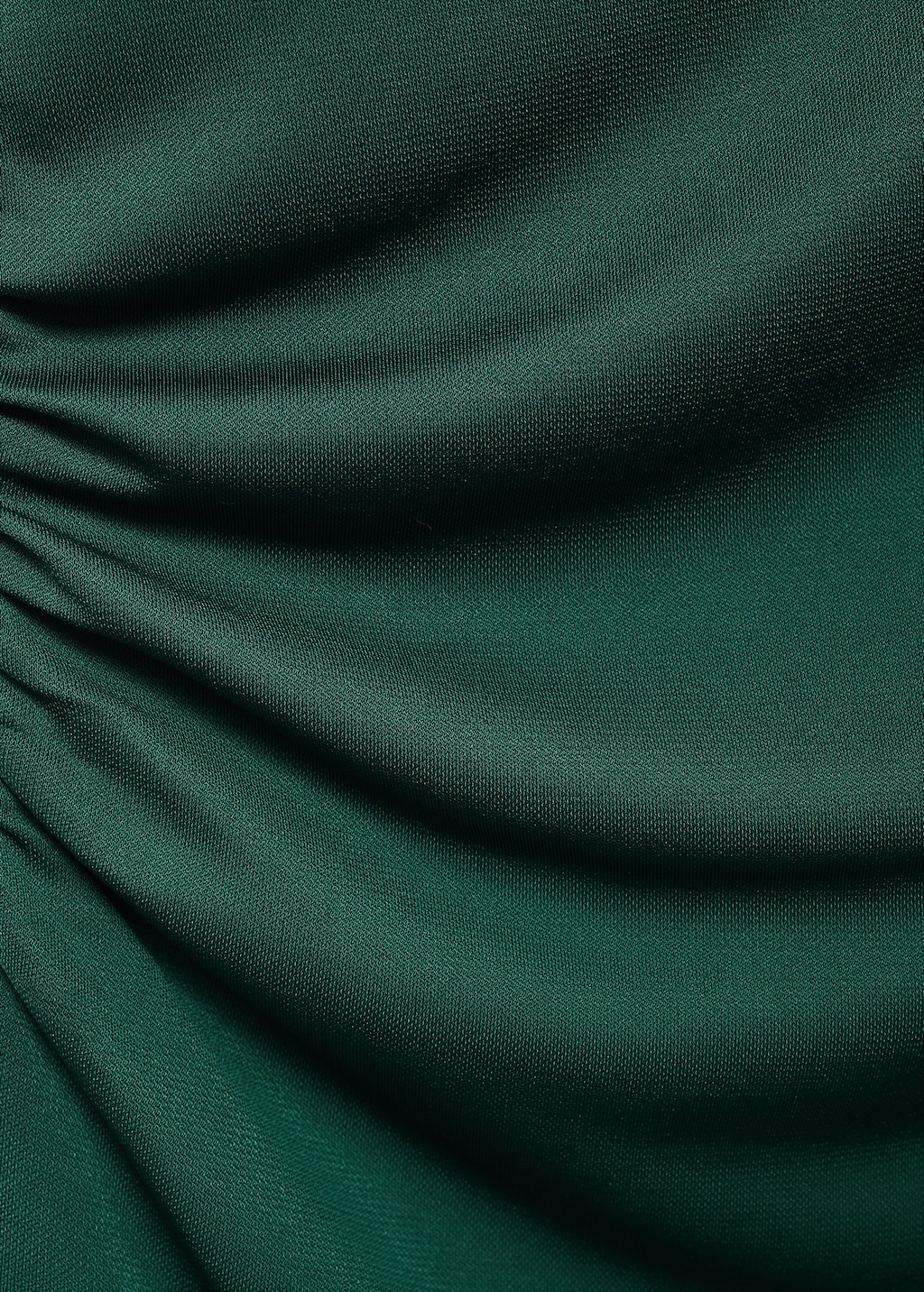 T-shirt with gathered asymmetrical neck