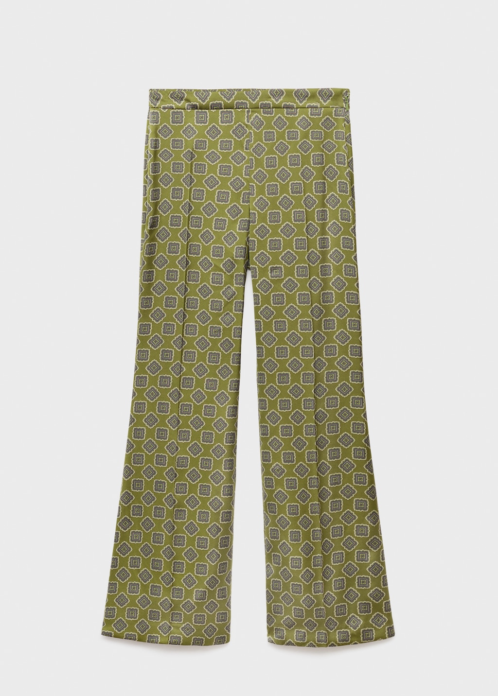 Geometric-print satin pants