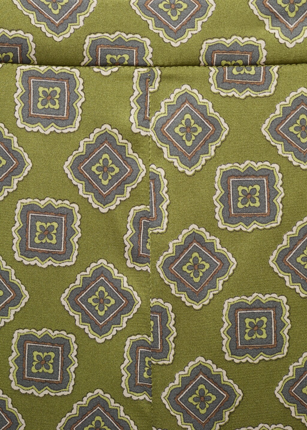 Geometric-print satin pants