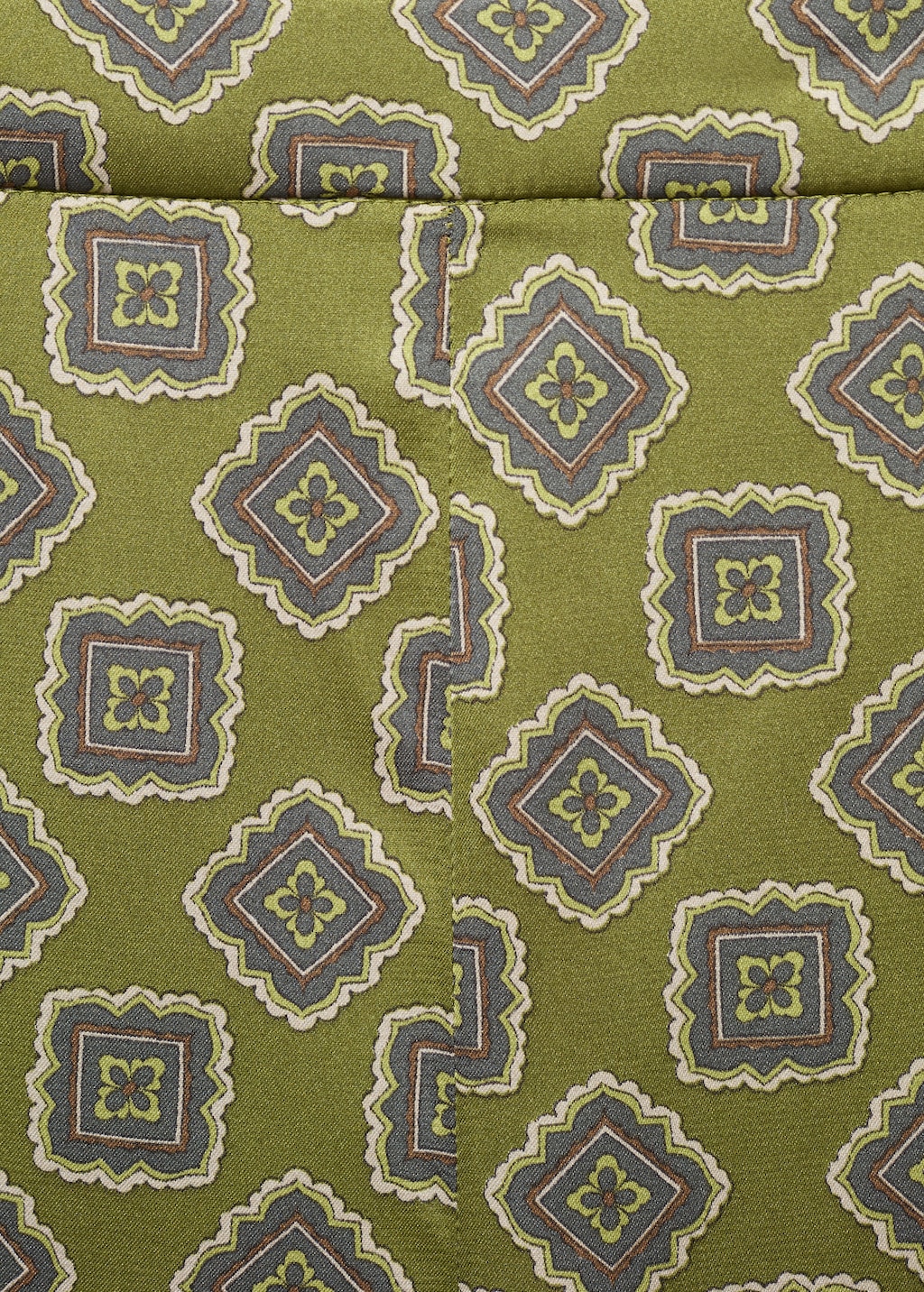 Geometric-print satin pants