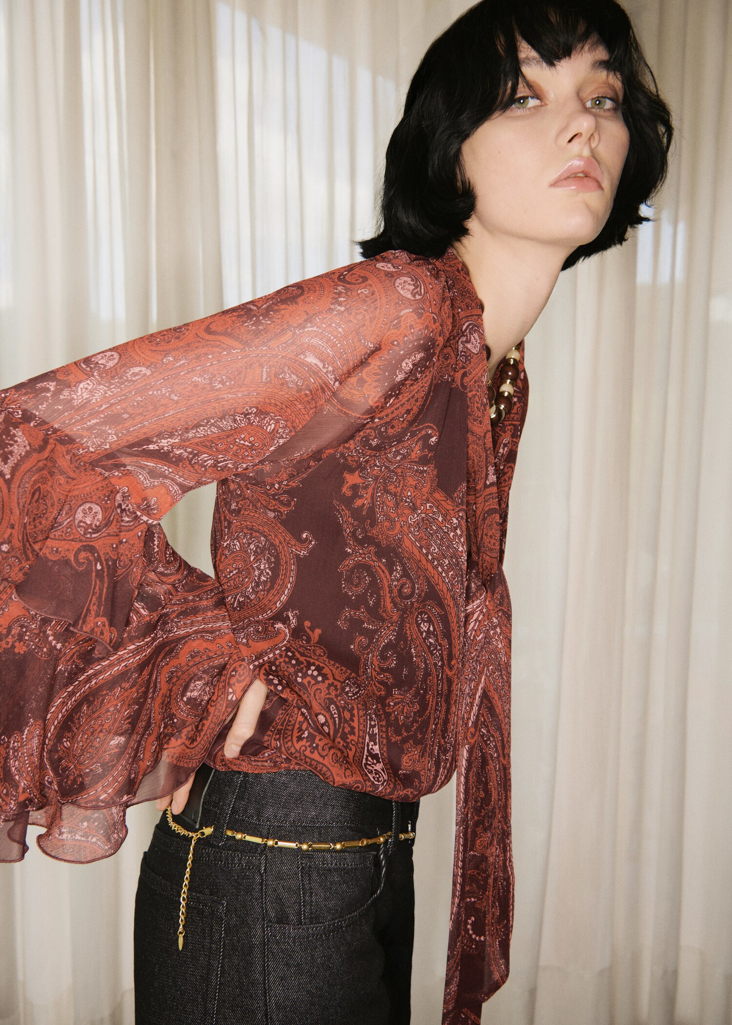 Paisley print blouse - Medium plane