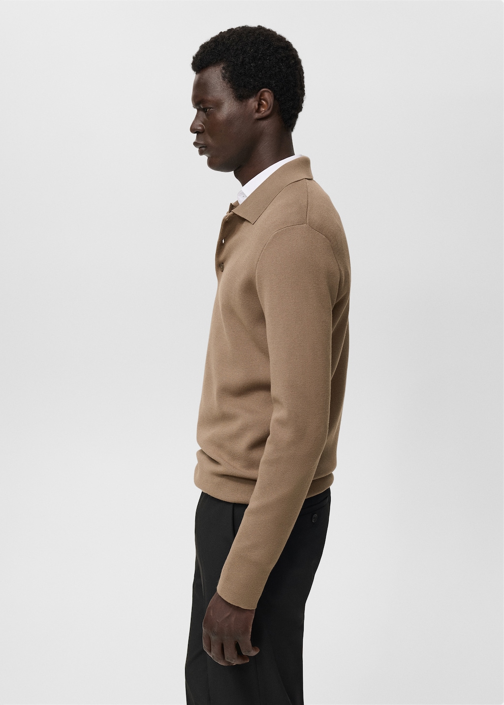 Knitted polo-neck sweater