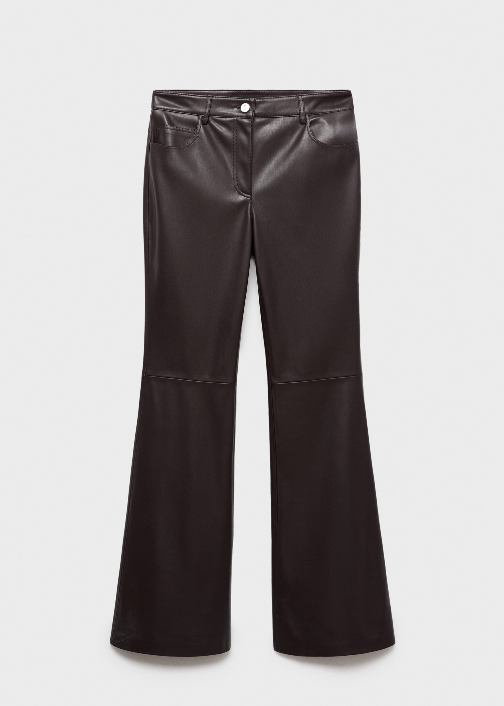 Leather-effect skinny trousers - Article without model, Chocolate. Ref: 17045975-00.