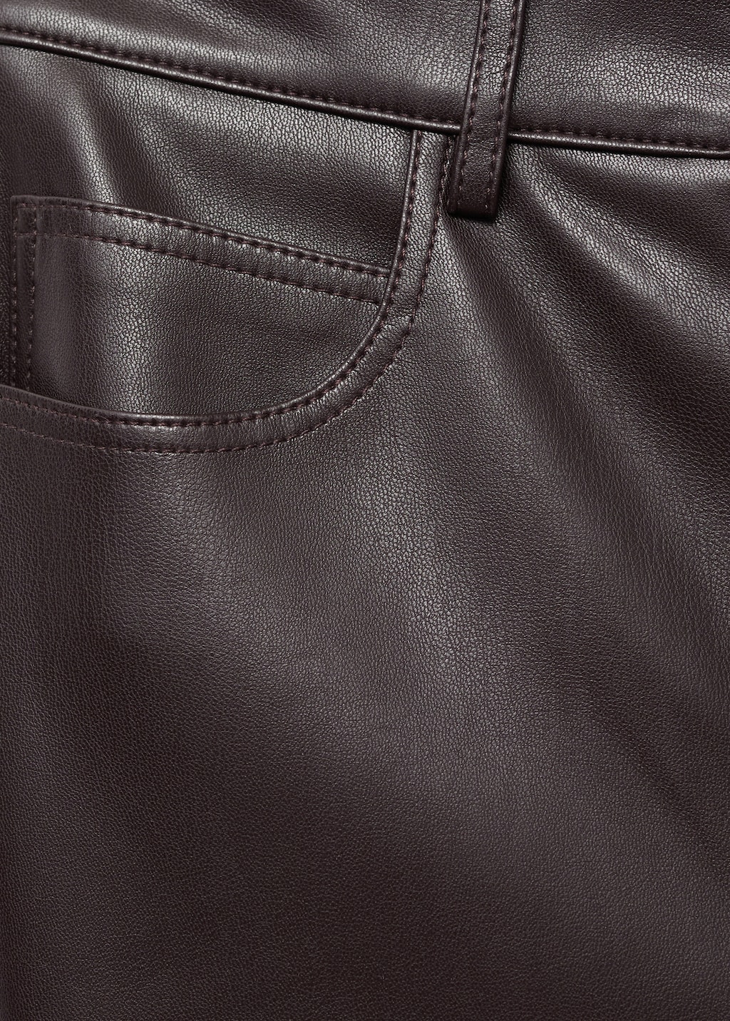 Faux-leather flared trousers