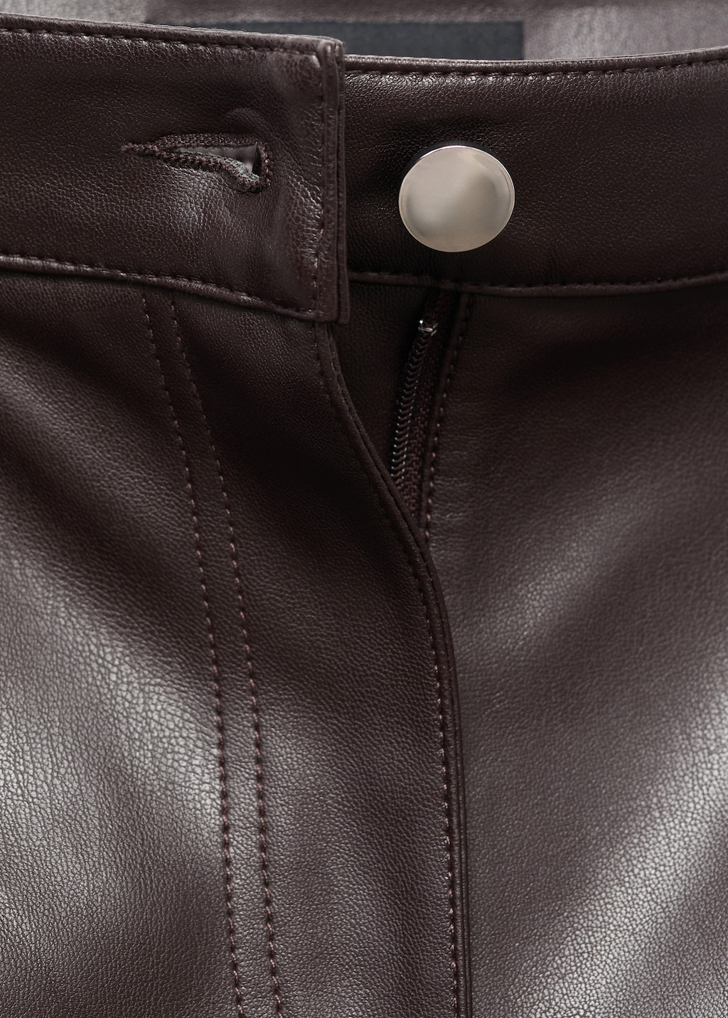 Faux-leather flared trousers