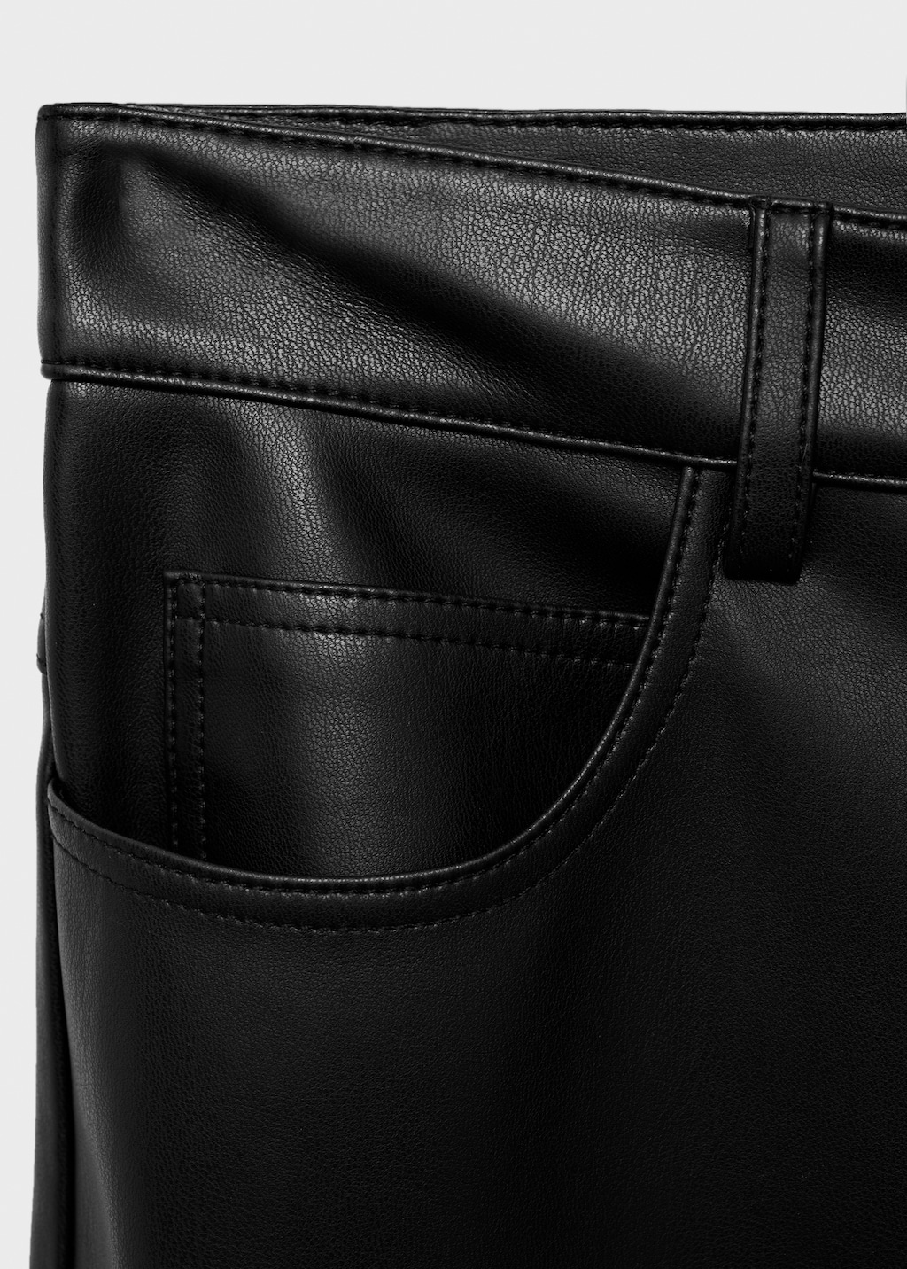 Faux-leather flared trousers