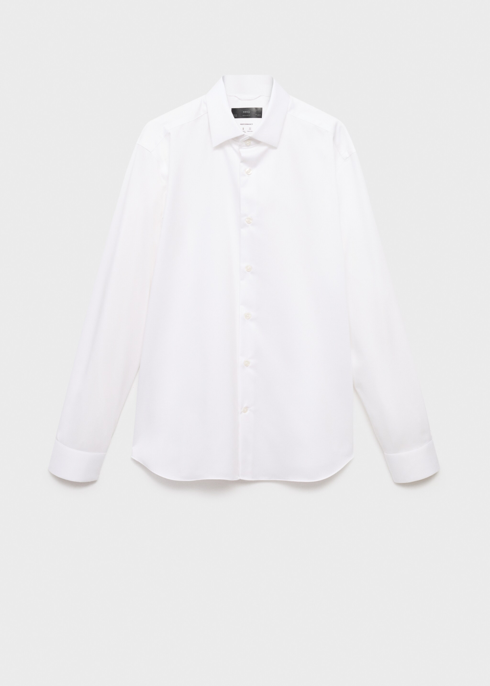Comfort stretch non-iron shirt - Article without model, White. Ref: 17045980-00.