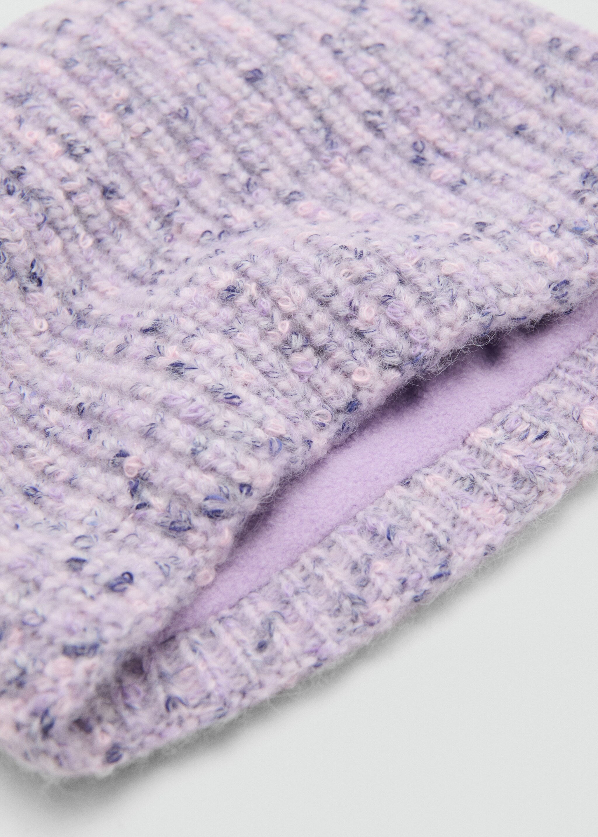 Flecked knit scarf - Medium plane, Lilac. Ref: 17045981-00.