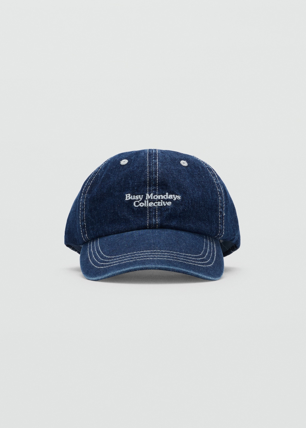 Embroidered denim cap