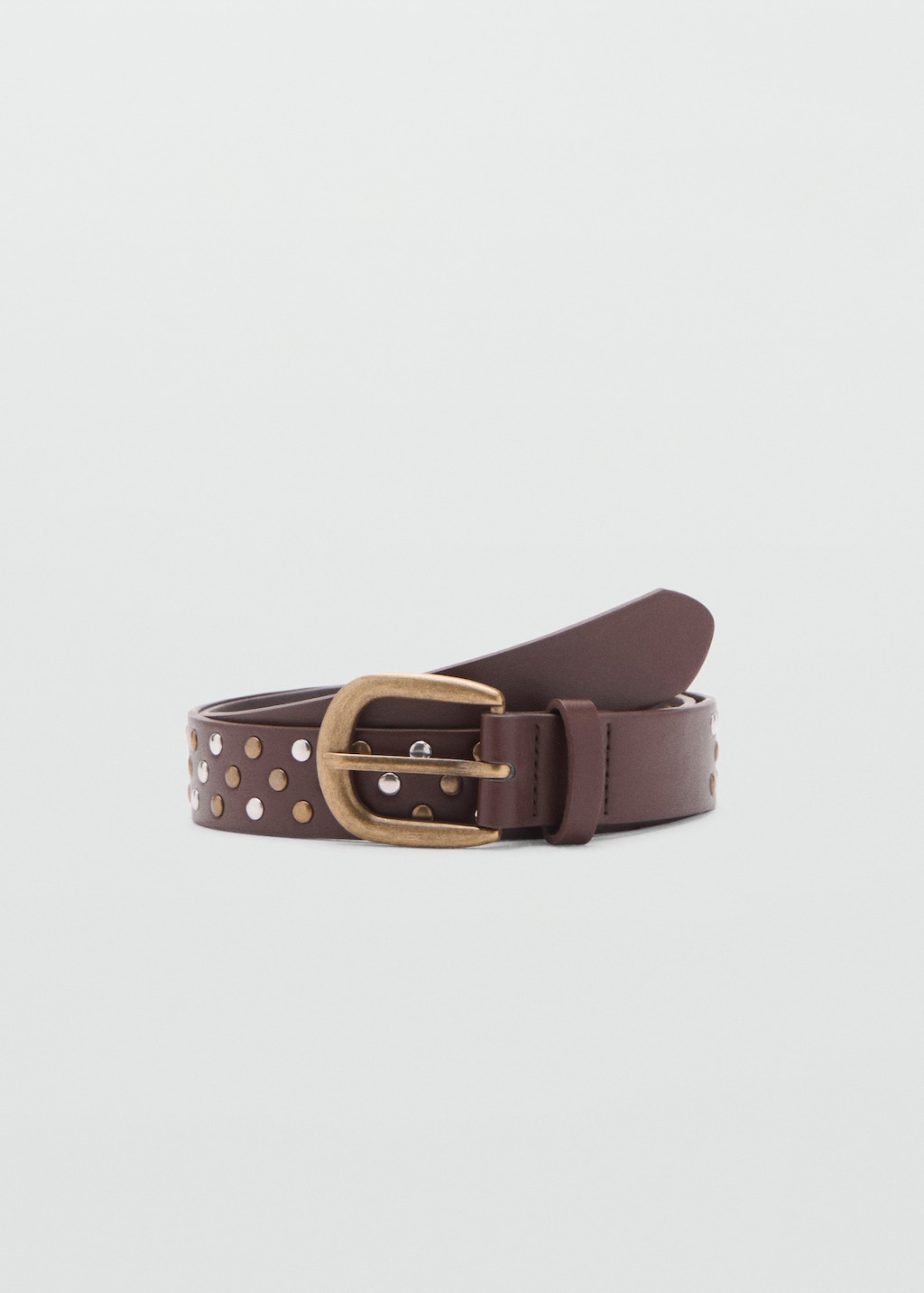 Studded faux-leather belt