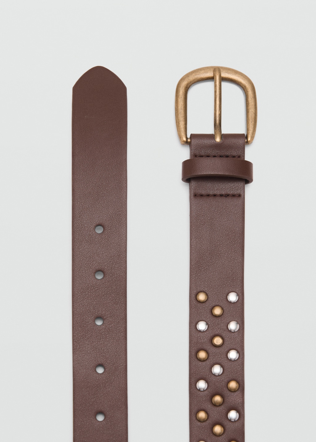 Studded faux-leather belt