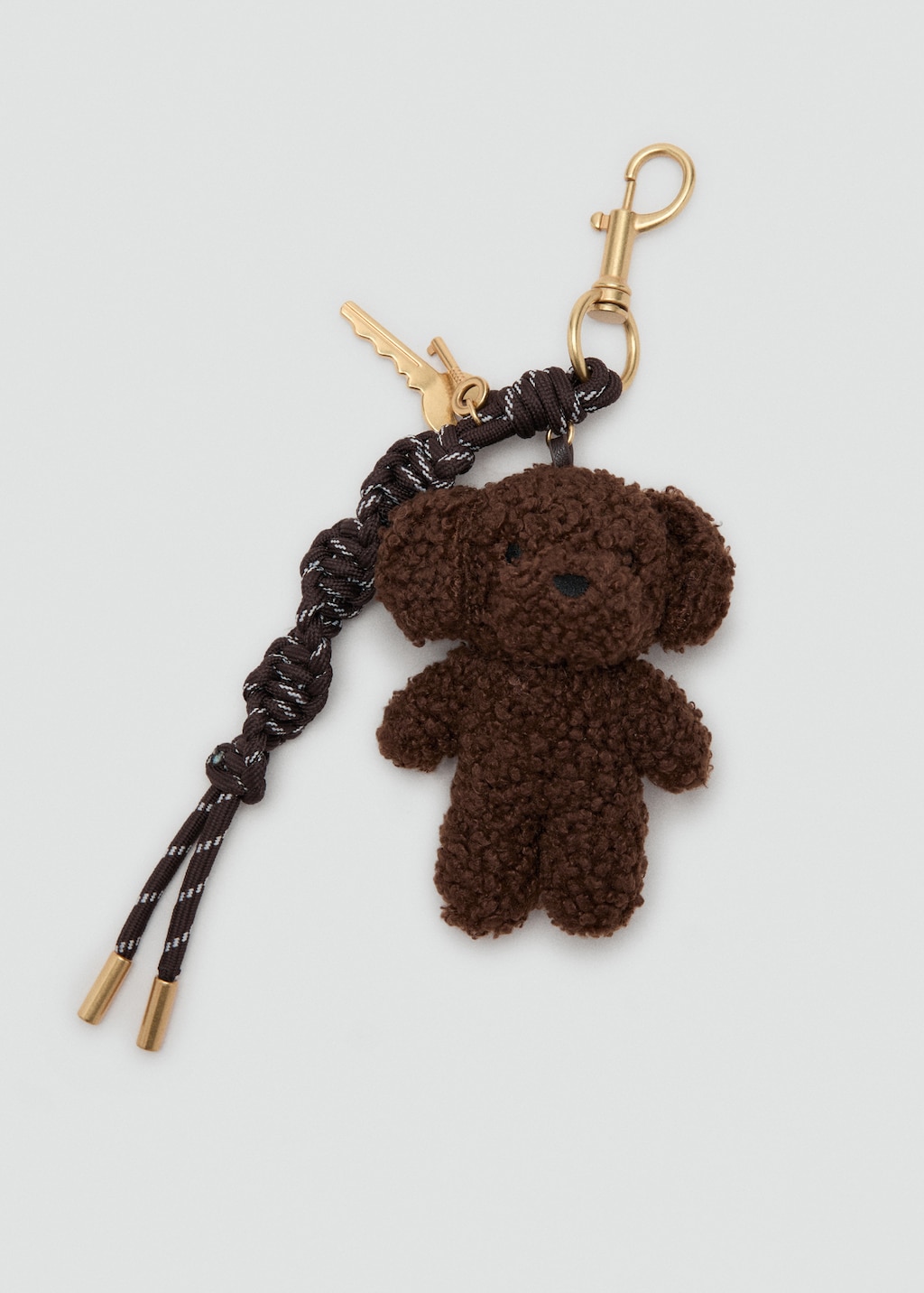 Multi-charm bear handbag keyring