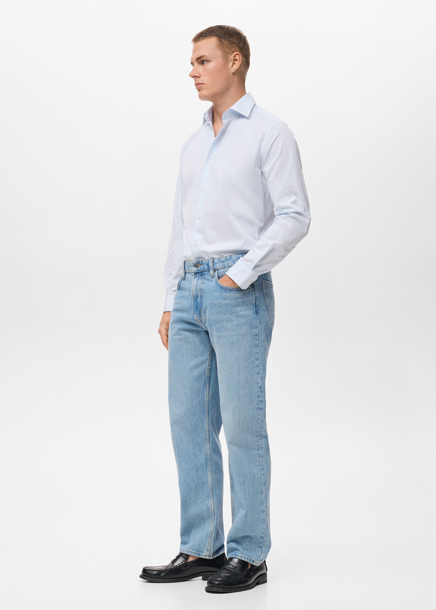 Camisa  100% algodón rayas slim fit - Detalle del artículo 2