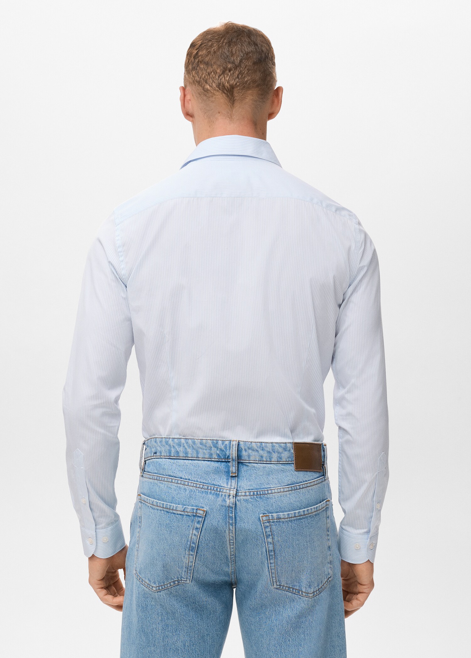 Camisa  100% algodón rayas slim fit - Reverso del artículo