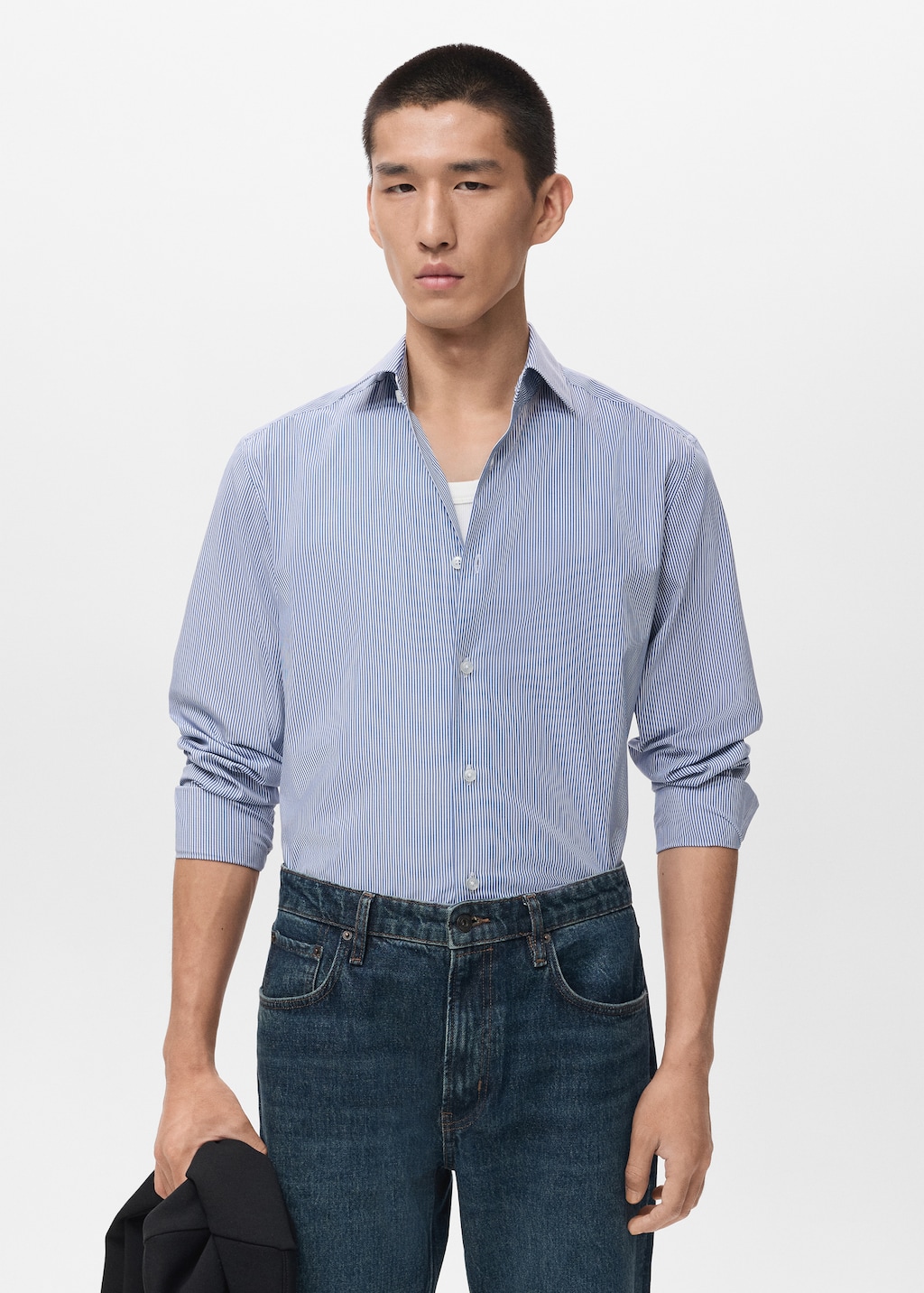 100% cotton striped slim-fit shirt