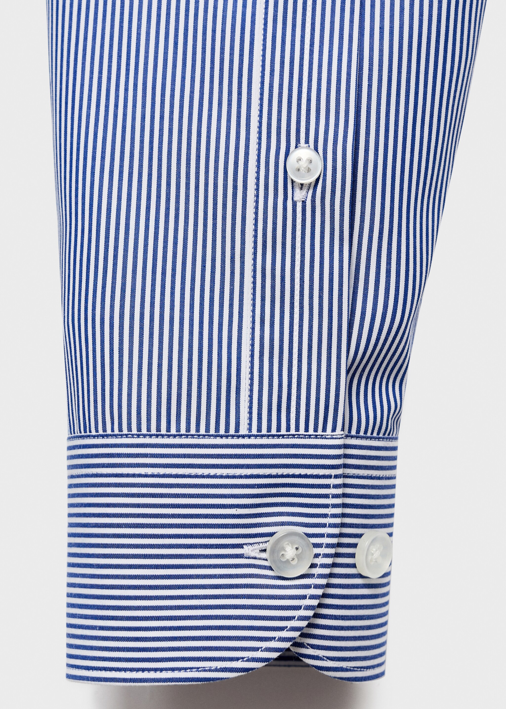 Camisa  100% algodón rayas slim fit - Detalle del artículo 0, Azul. Ref: 17046001-00.