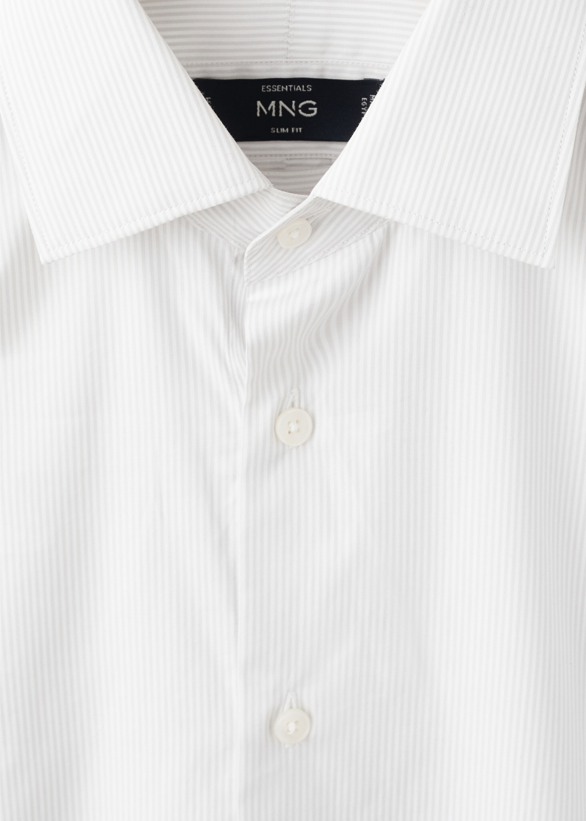Camisa  100% algodón rayas slim fit - Detalle del artículo 8, Gris. Ref: 17046001-00.