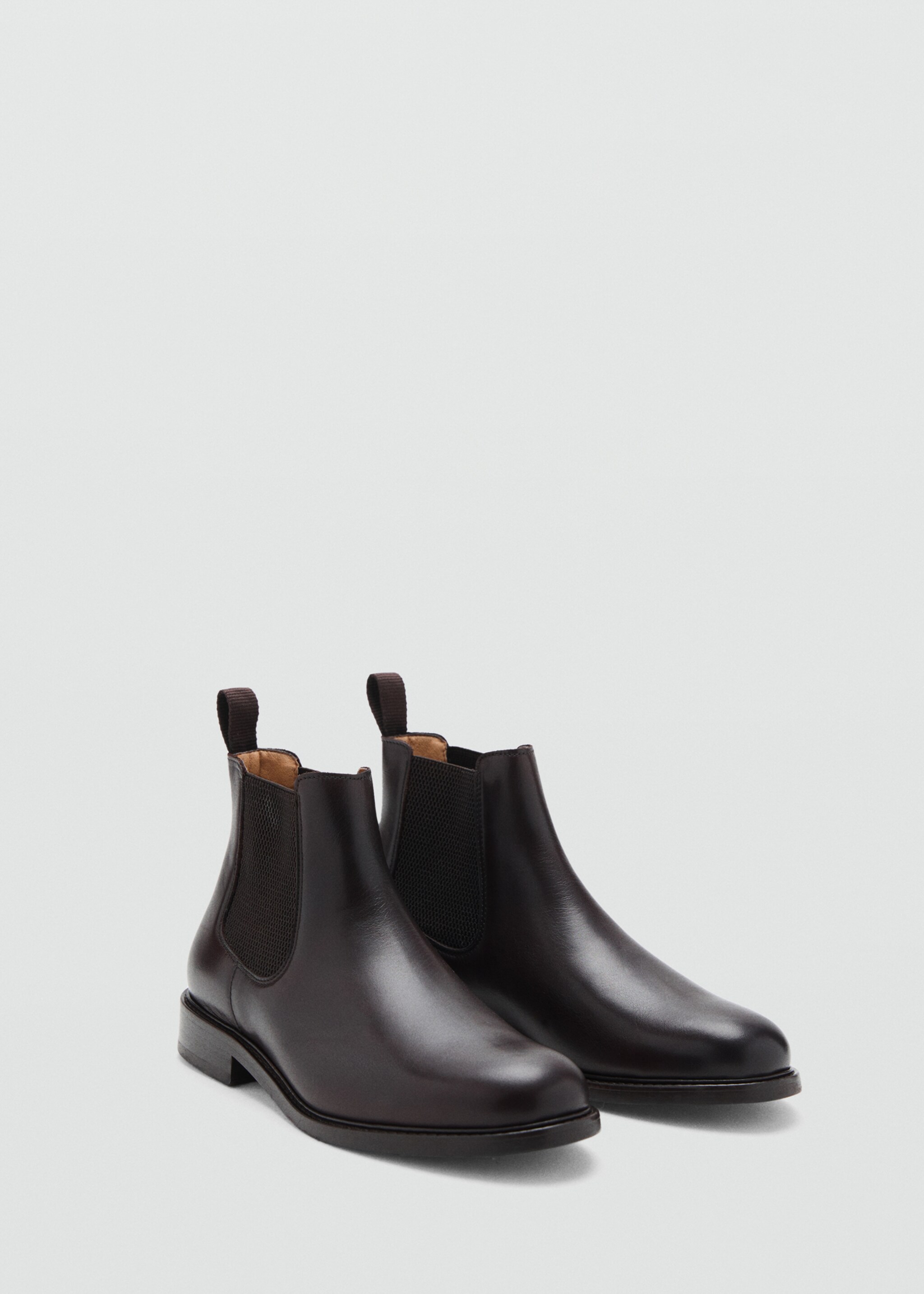Polished leather chelsea boots - Medium plane, Brown. Ref: 17046002-00.