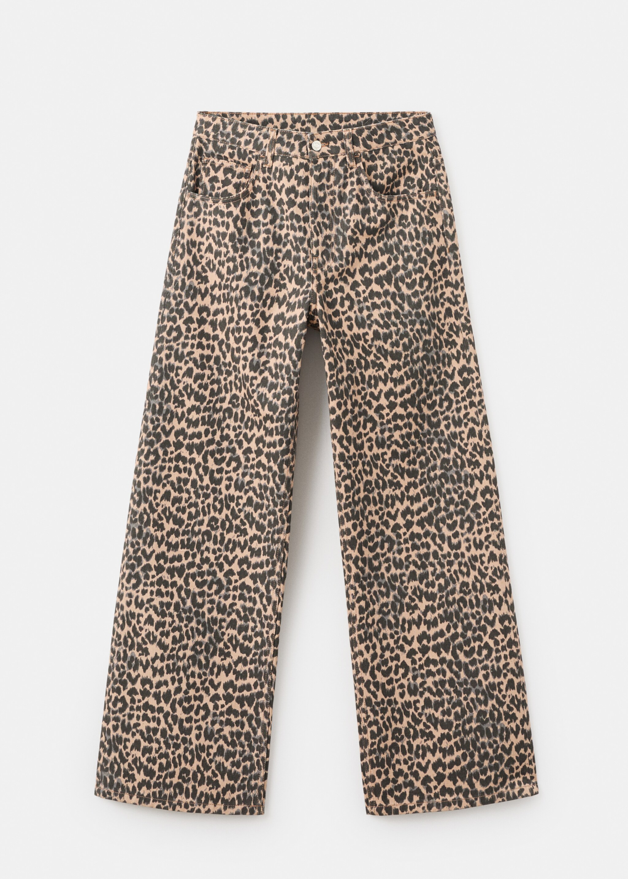 Leopard-print straight jeans - Article without model, Brown. Ref: 17046003-00.