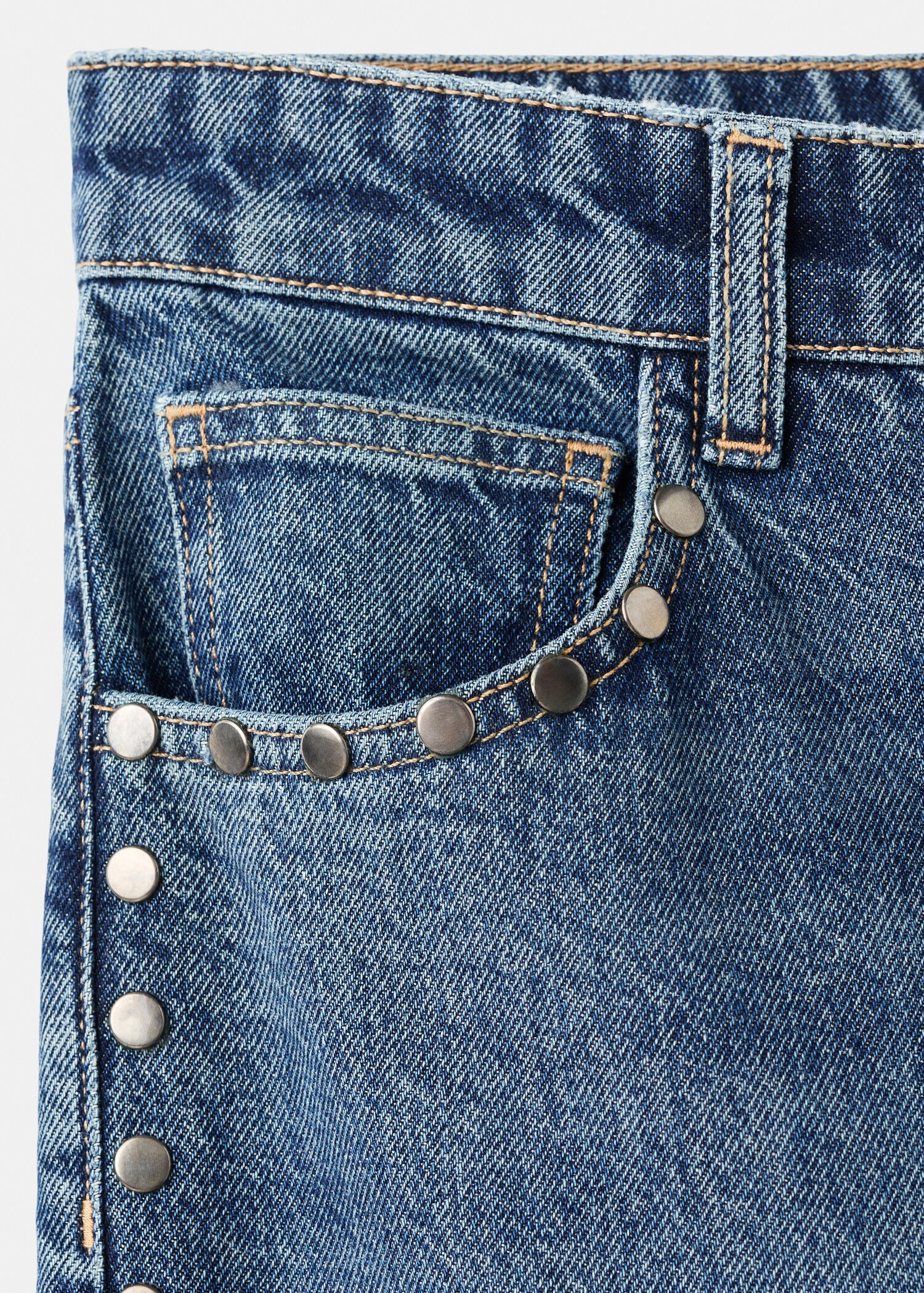 Wide leg studded jeans - Details of the article 0