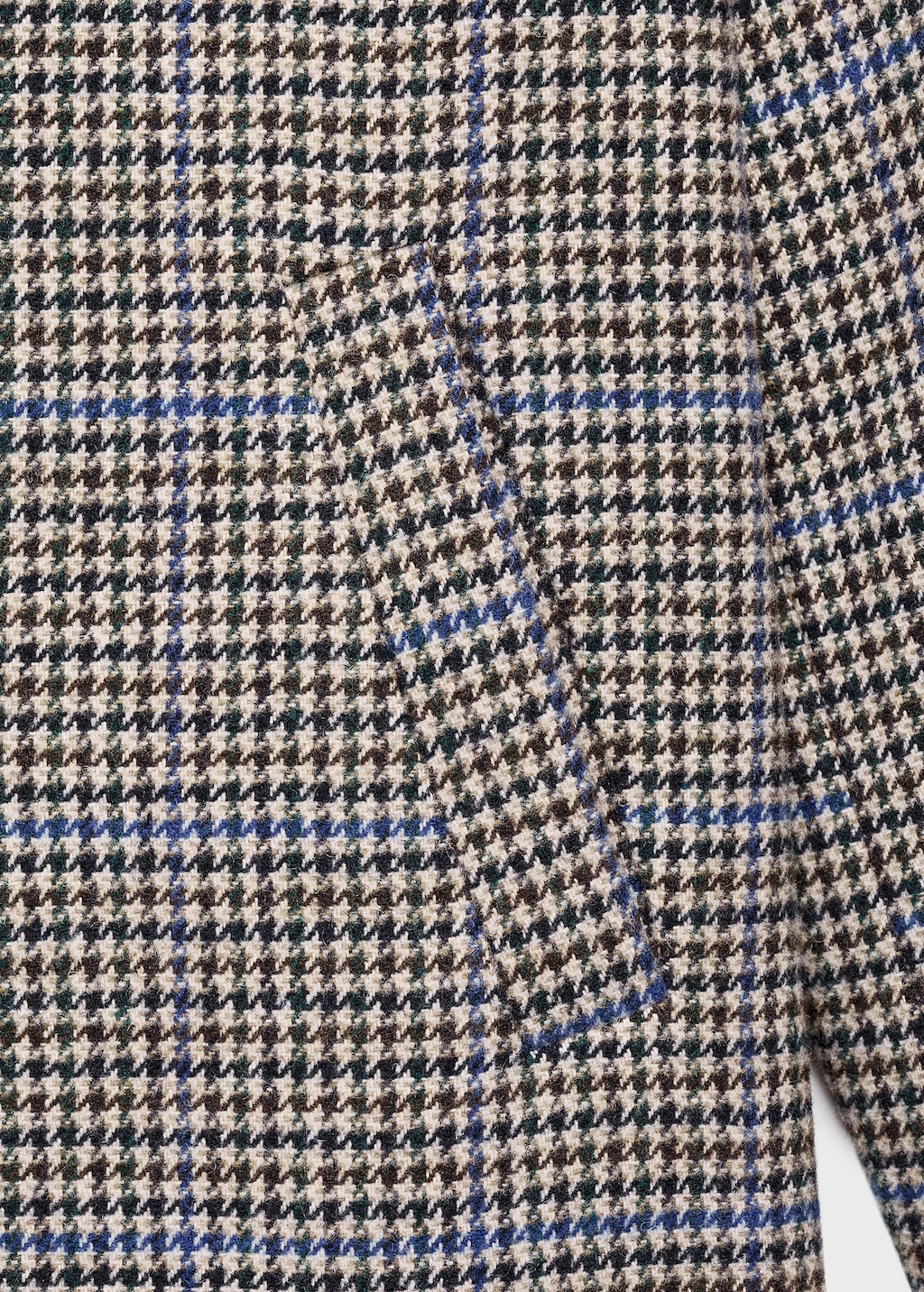 Houndstooth wool-blend coat